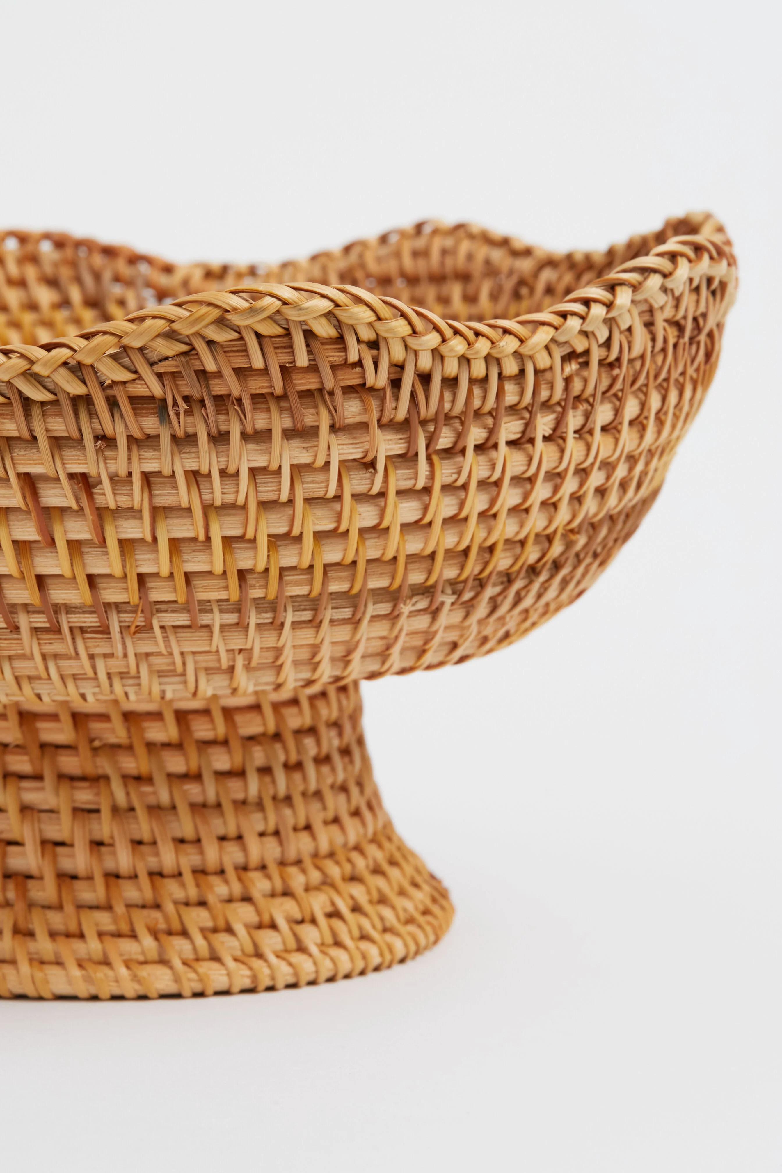 Light Rattan Footed Bowl - Image 5