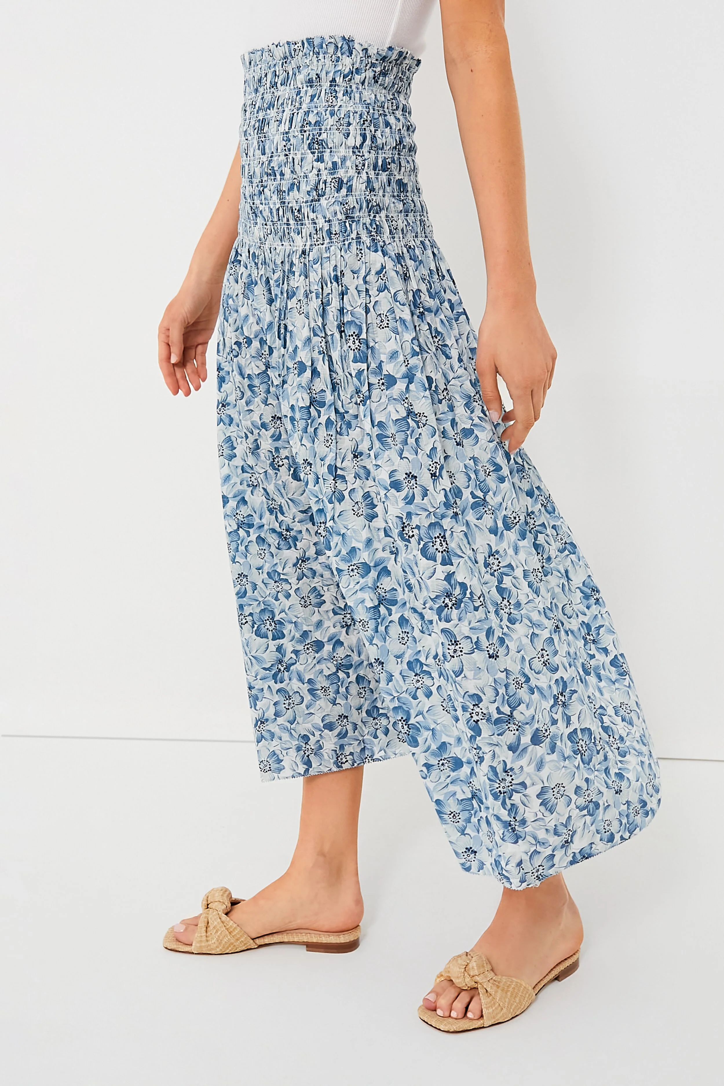 Light Sky Pressed Floral Print The Knoll Skirt - Image 3