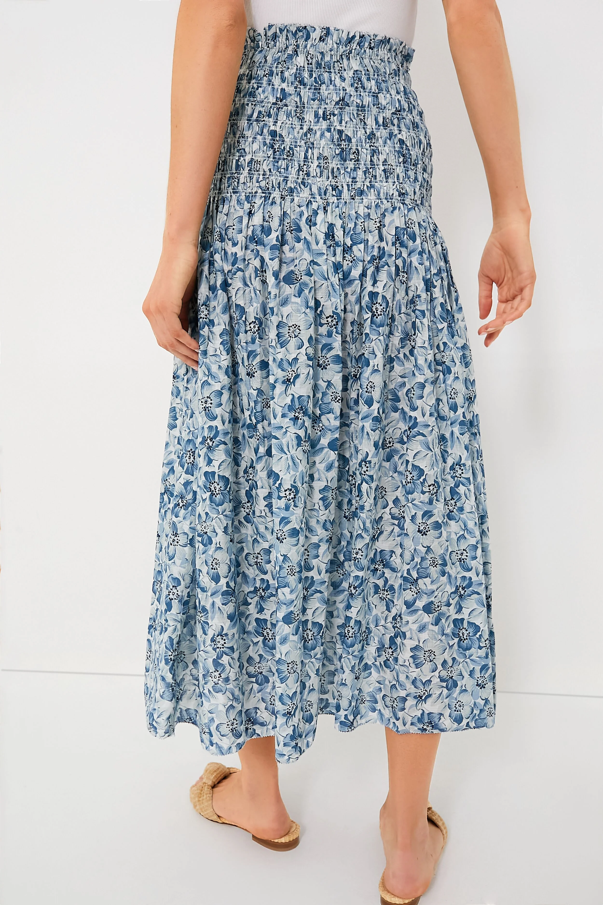 Light Sky Pressed Floral Print The Knoll Skirt - Image 4