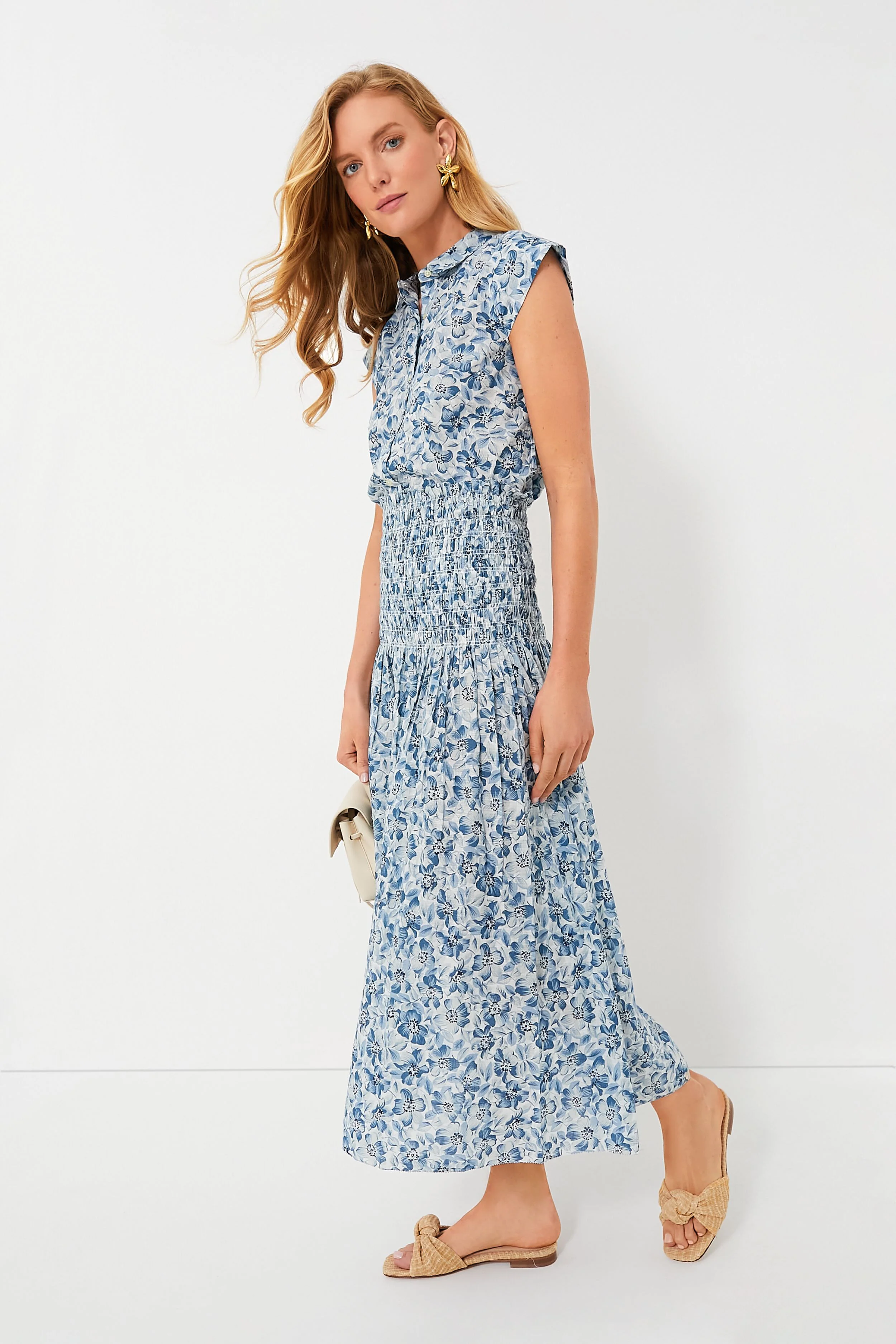 Light Sky Pressed Floral Print The Knoll Skirt - Image 6
