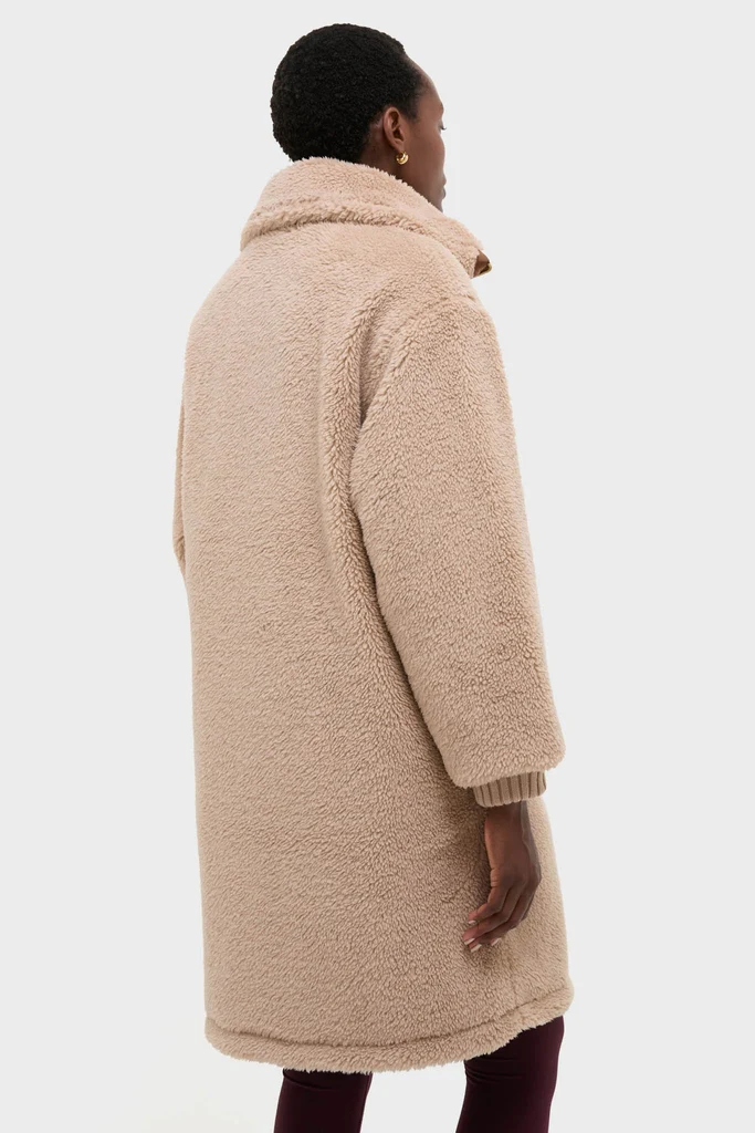 Light Taupe and Cocoa Dust Theia Reversible Coat - Image 5