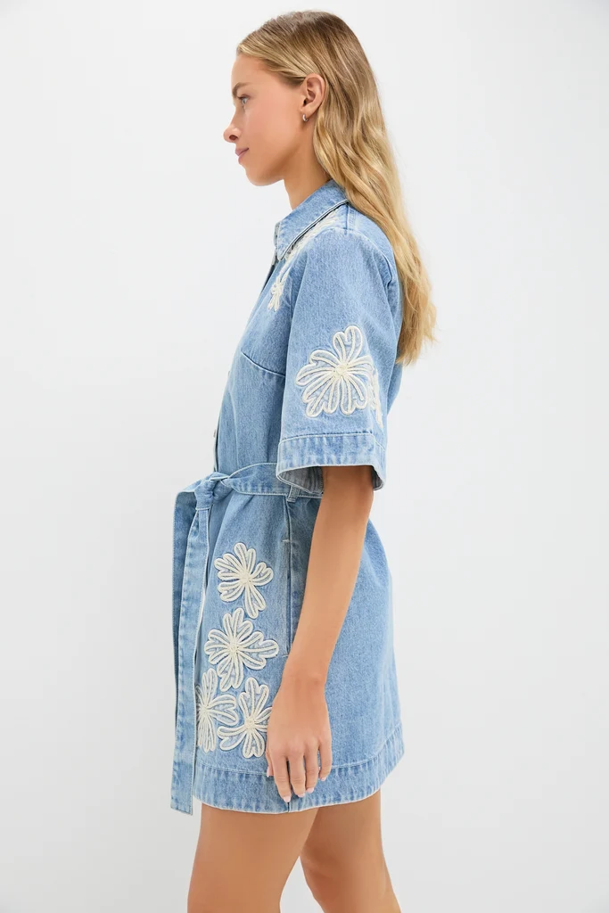 Light Wash Charlene Denim Mini Dress - Image 3