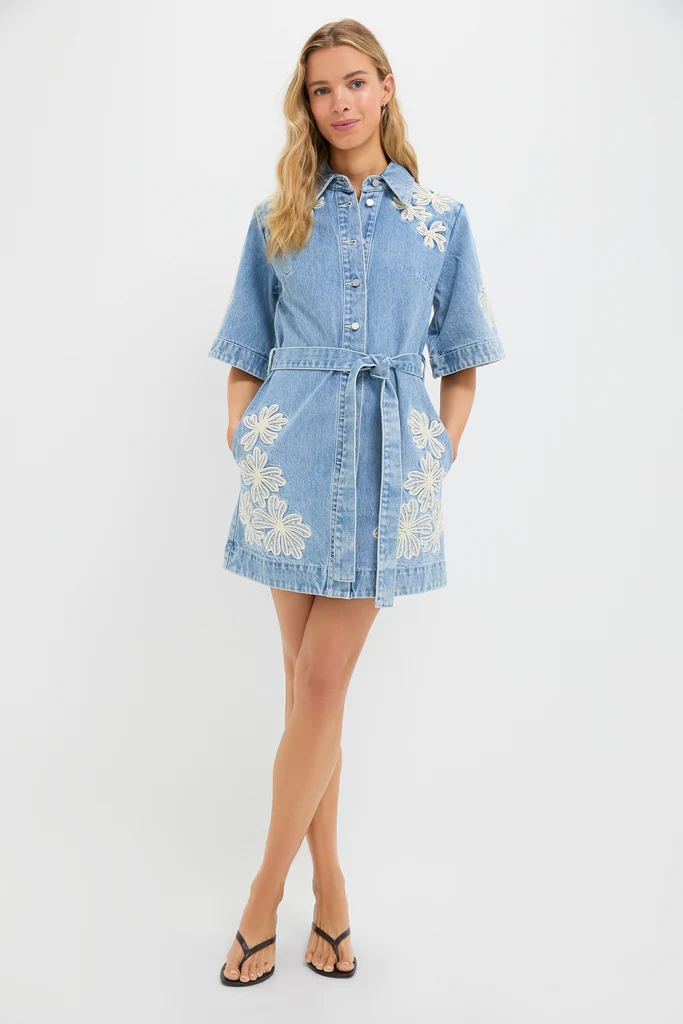 Light Wash Charlene Denim Mini Dress - Image 5
