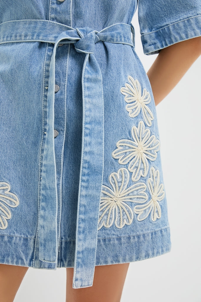 Light Wash Charlene Denim Mini Dress - Image 6