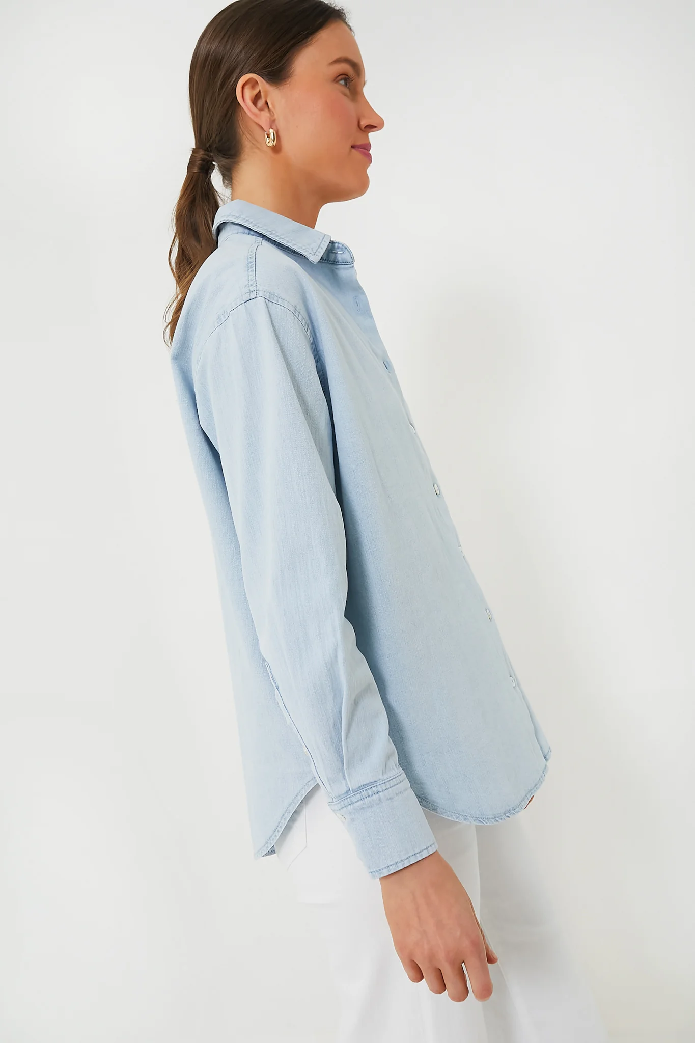 Light Wash Denim Nadine Button Down - Image 3
