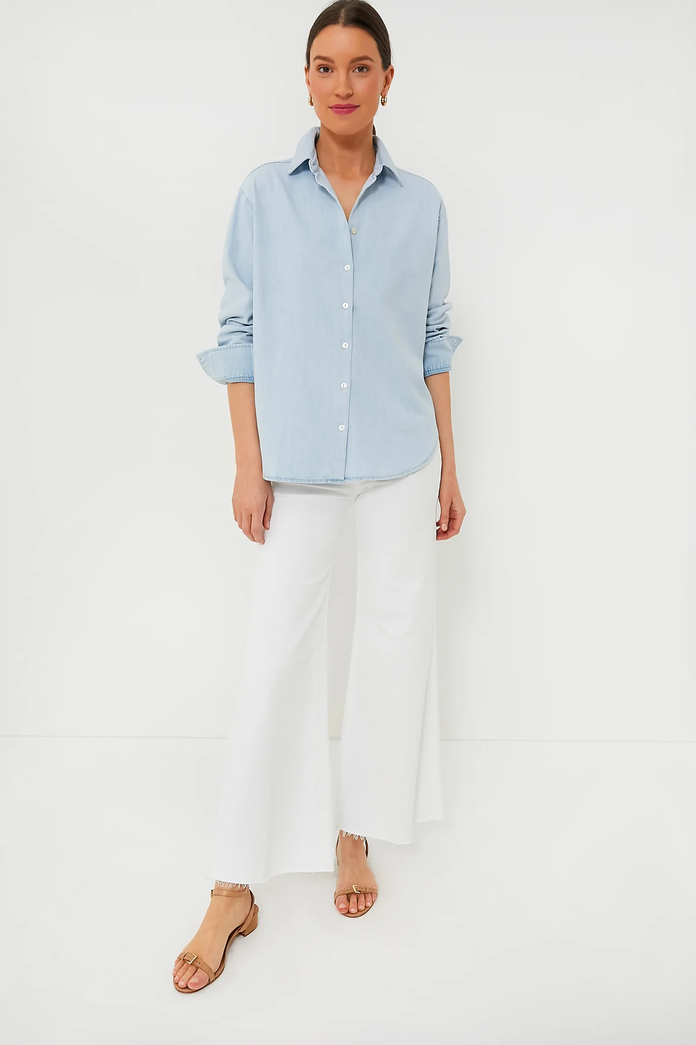 Light Wash Denim Nadine Button Down - Image 6