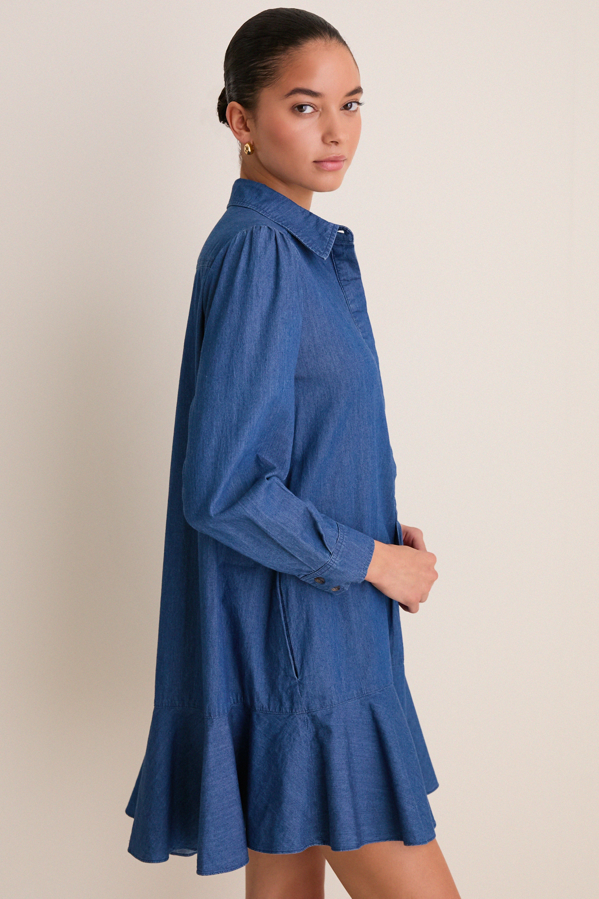 Lightweight Denim Callahan Shirt Dress - Image 3