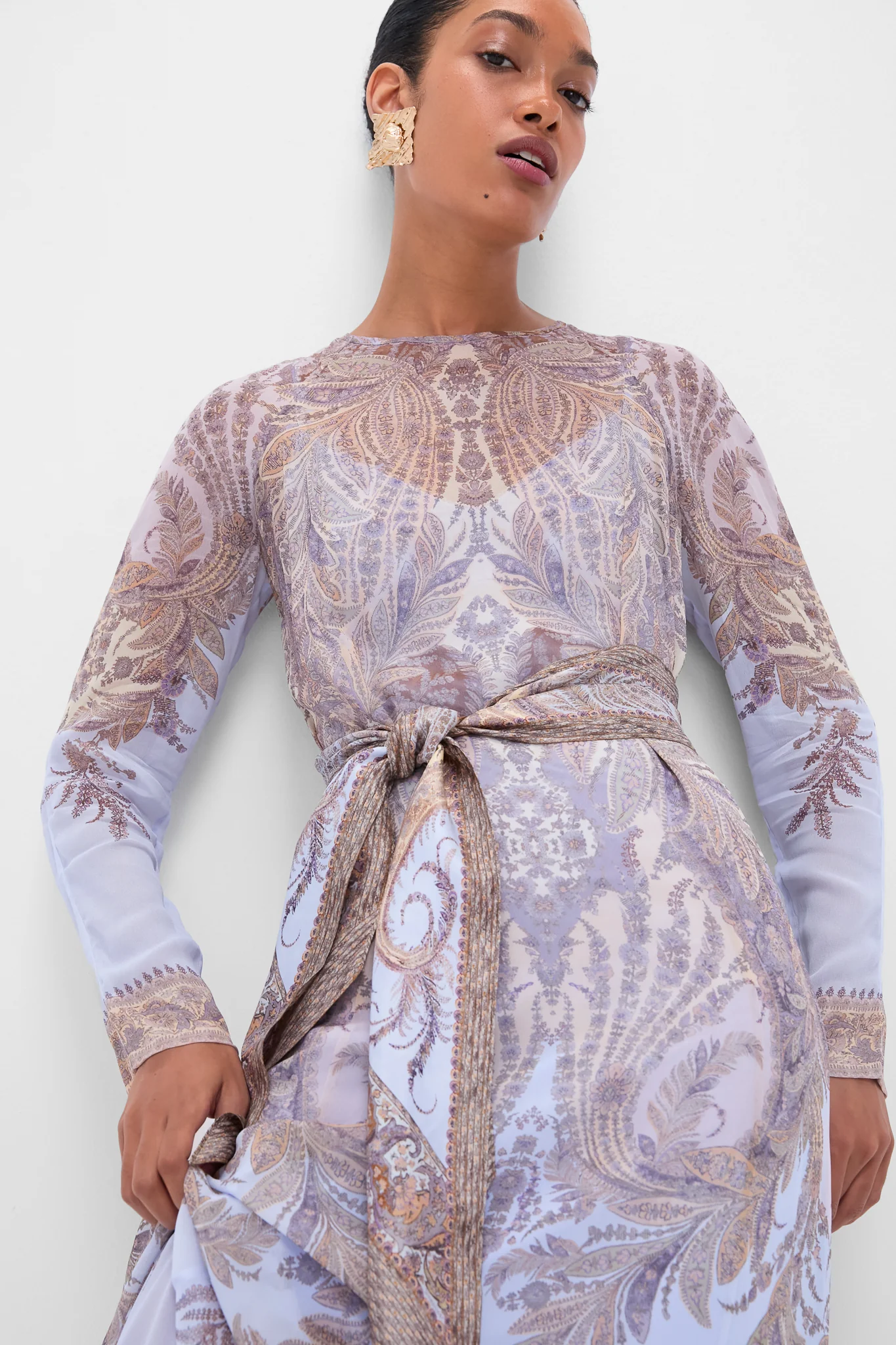 Lilac Paisley Hypnotic Sheath Dress - Image 6
