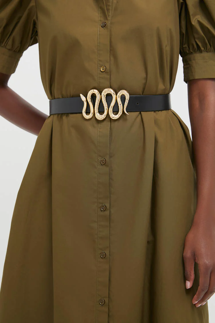Lipstick Red and Mascara Reversible Leather Belt - Image 2