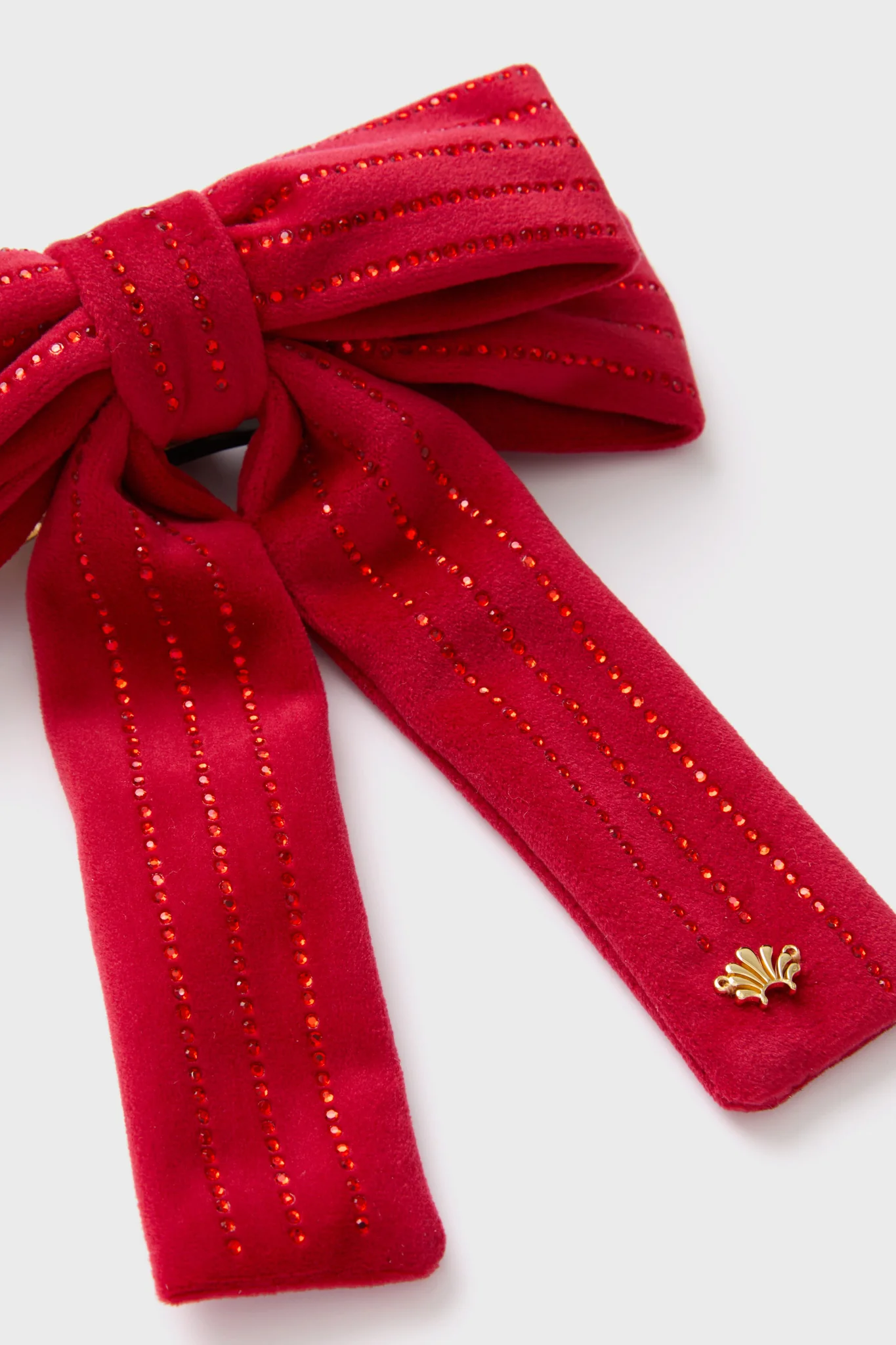 Lipstick Red Antoinette Pinstripe Bow - Image 3