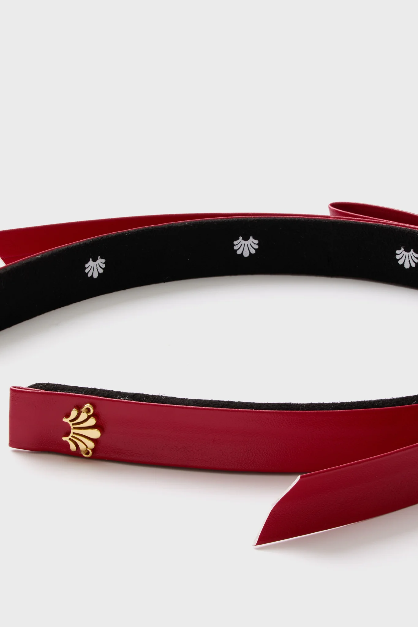 Lipstick Red Bardot Faux Leather Headband - Image 2