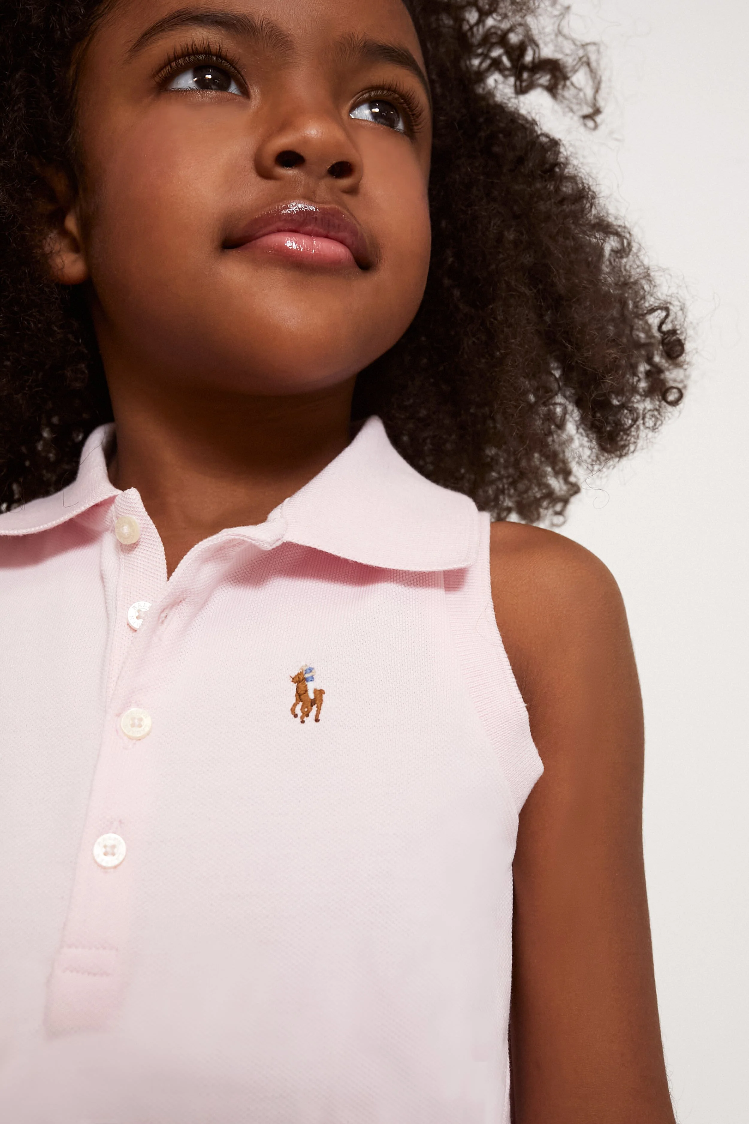 Little Girls Cotton Mesh Sleeveless Polo Shirt - Image 4