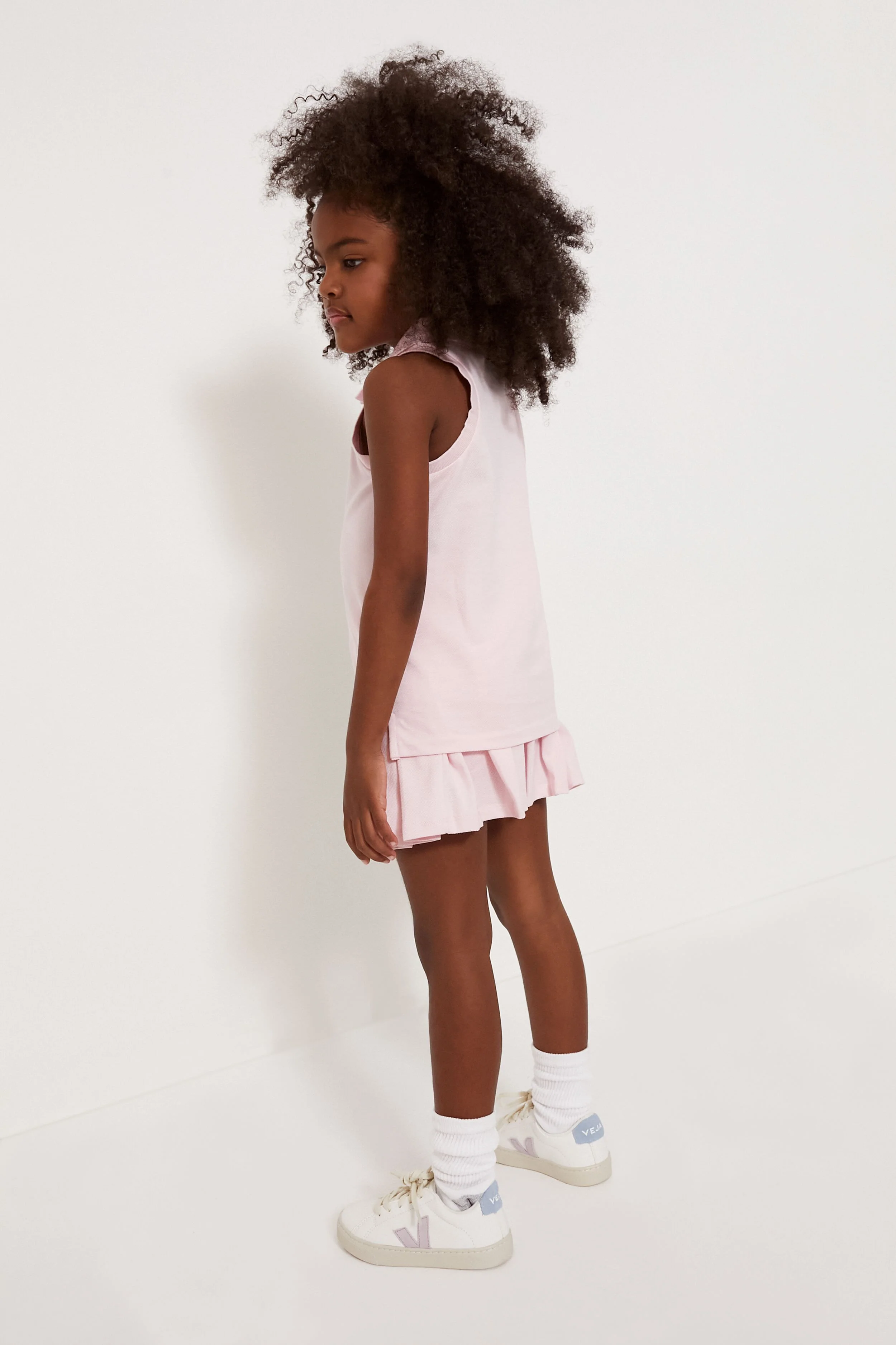 Little Girls Pleated Mesh Skort - Image 4