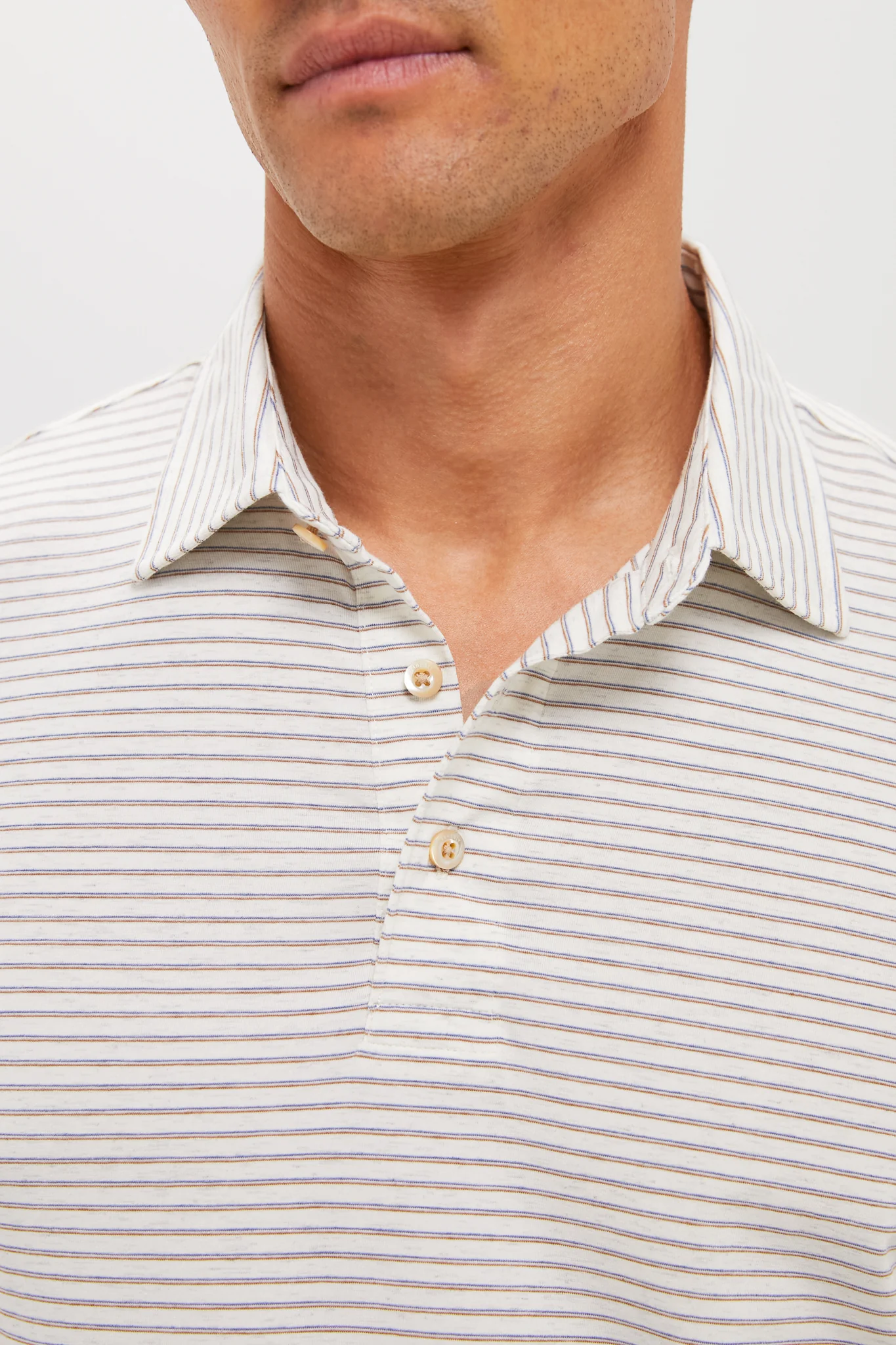 Logan Creek Stripe Long Sleeve Movement Polo - Image 5