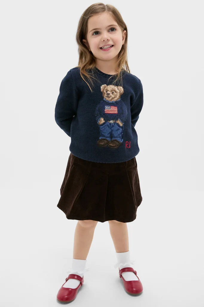 Boys Long-Sleeve Flag Bear Crewneck Sweater - Image 2