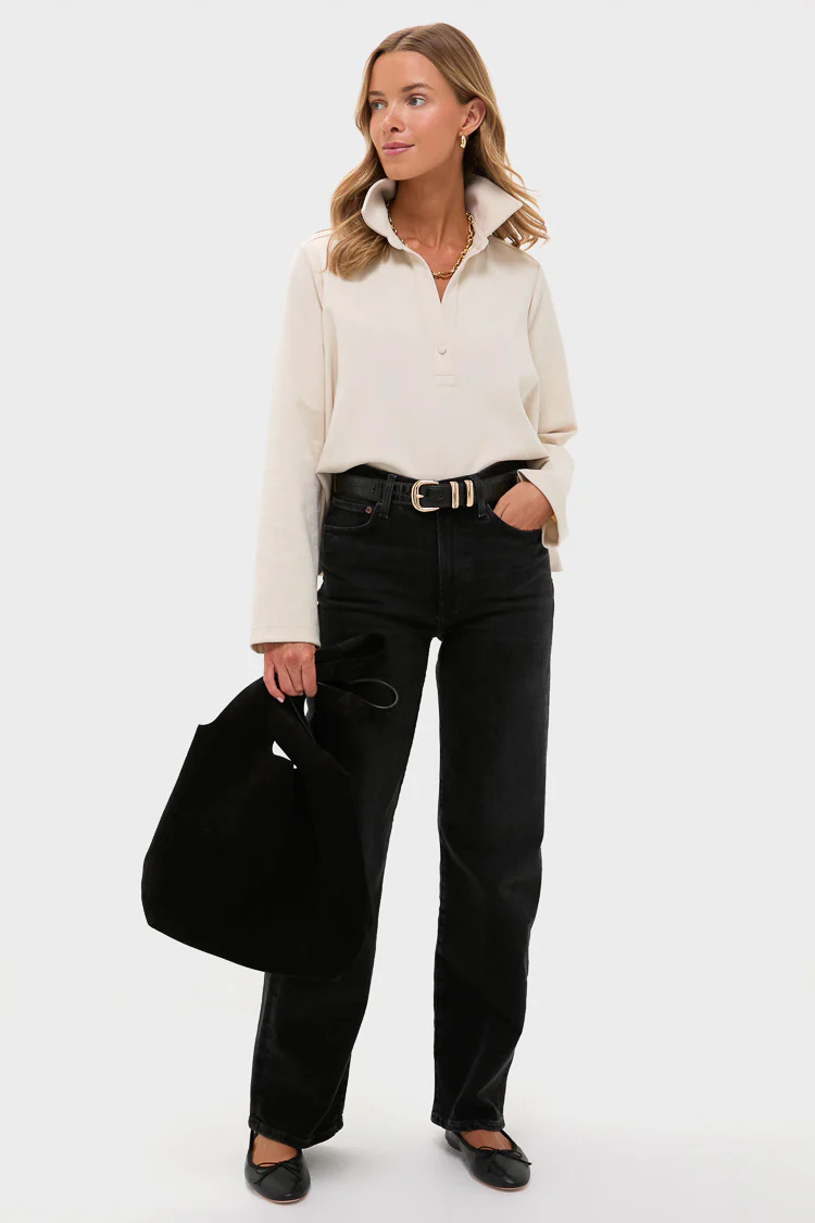 Cream Carlyn Long Sleeve Polo - Image 2