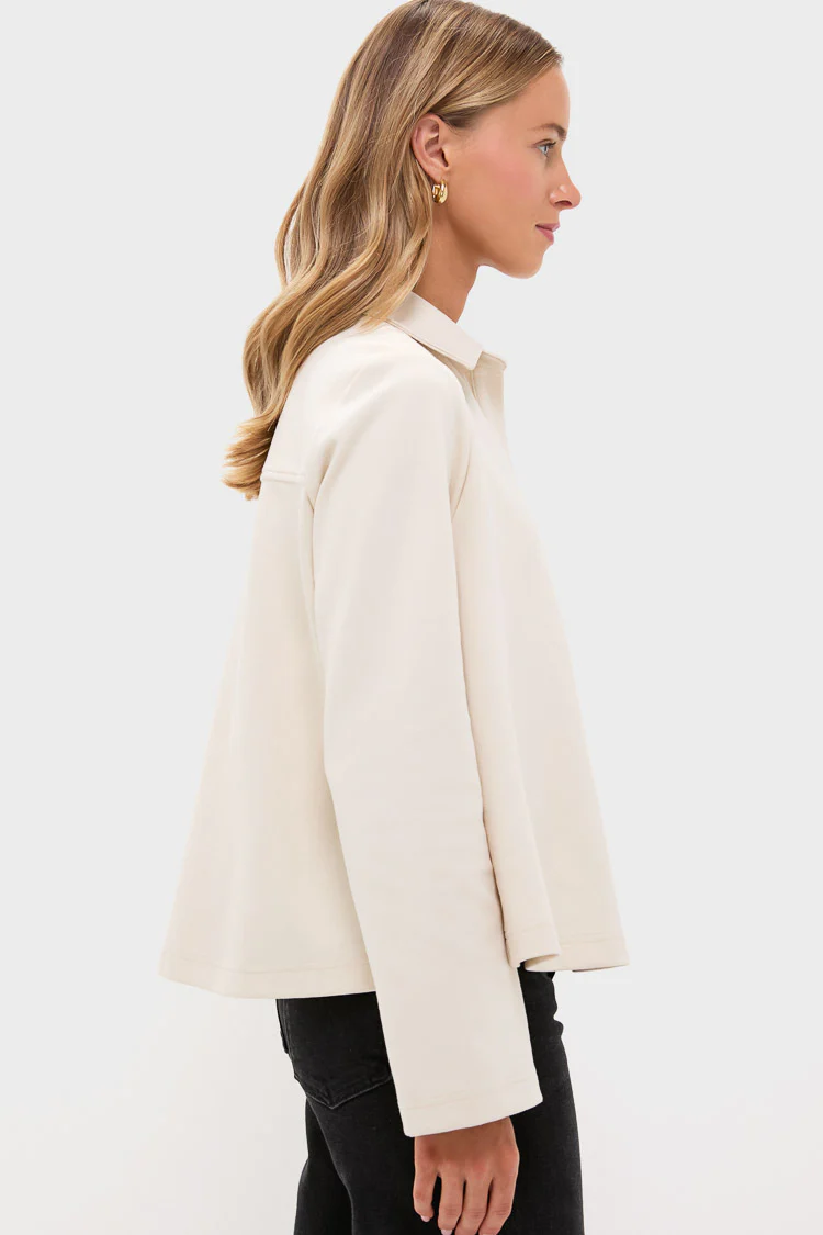 Cream Carlyn Long Sleeve Polo - Image 3