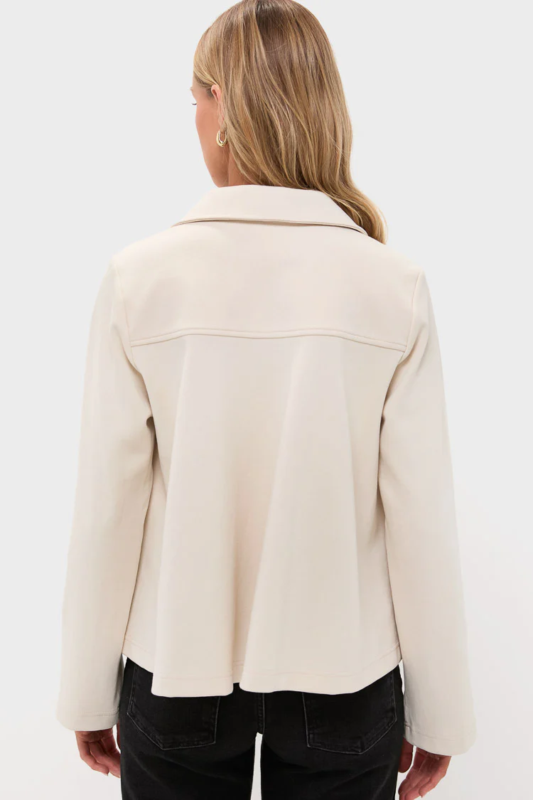 Cream Carlyn Long Sleeve Polo - Image 4