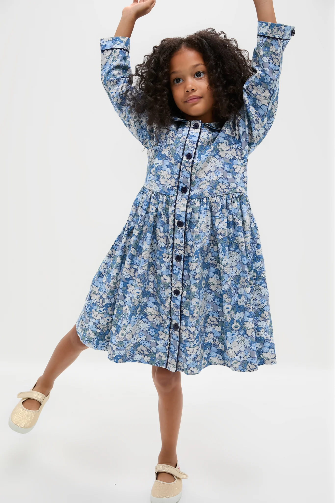 Long Sleeve Floral Button-Front Dress - Image 2