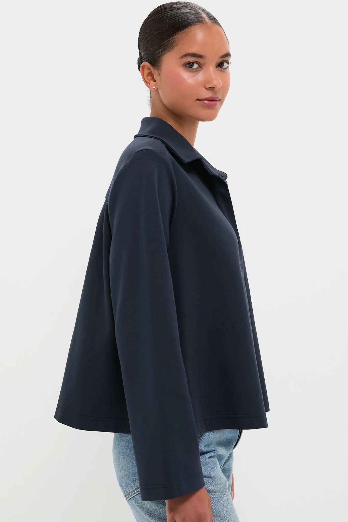Navy Carlyn Long Sleeve Polo - Image 3