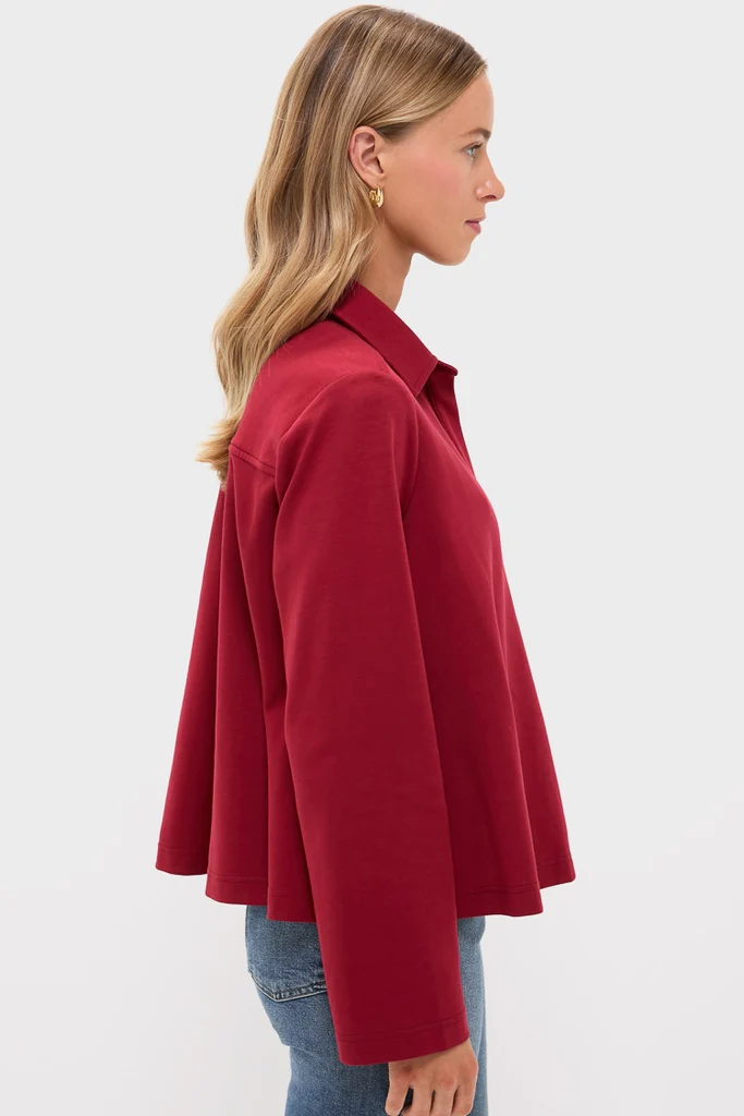 Red Carlyn Long Sleeve Polo - Image 3