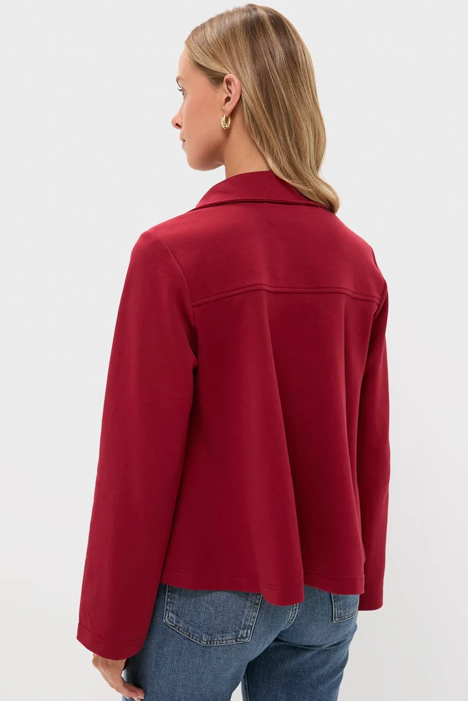 Red Carlyn Long Sleeve Polo - Image 4