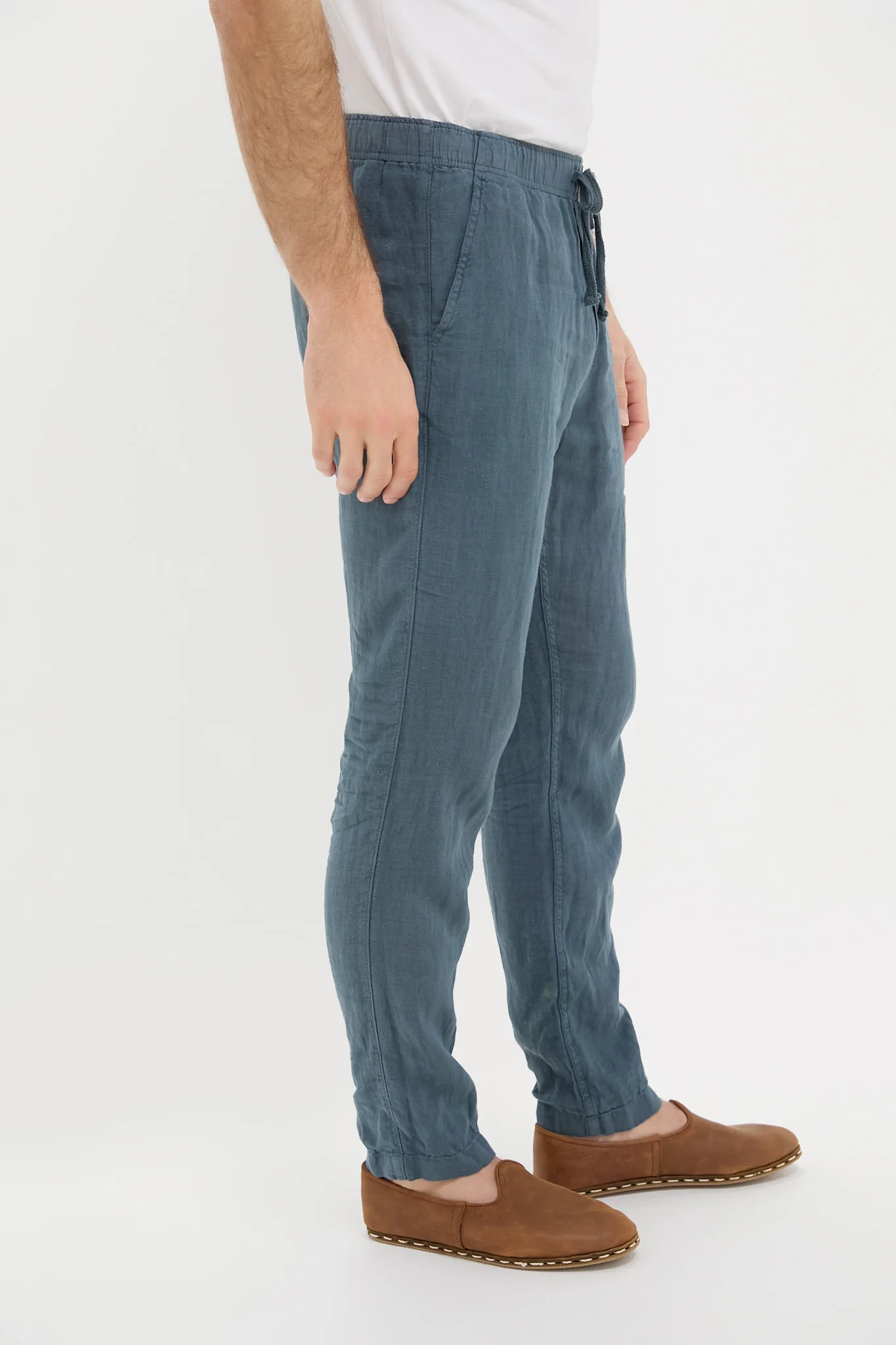 Look Out Navy Linen Drawstring Pant - Image 3