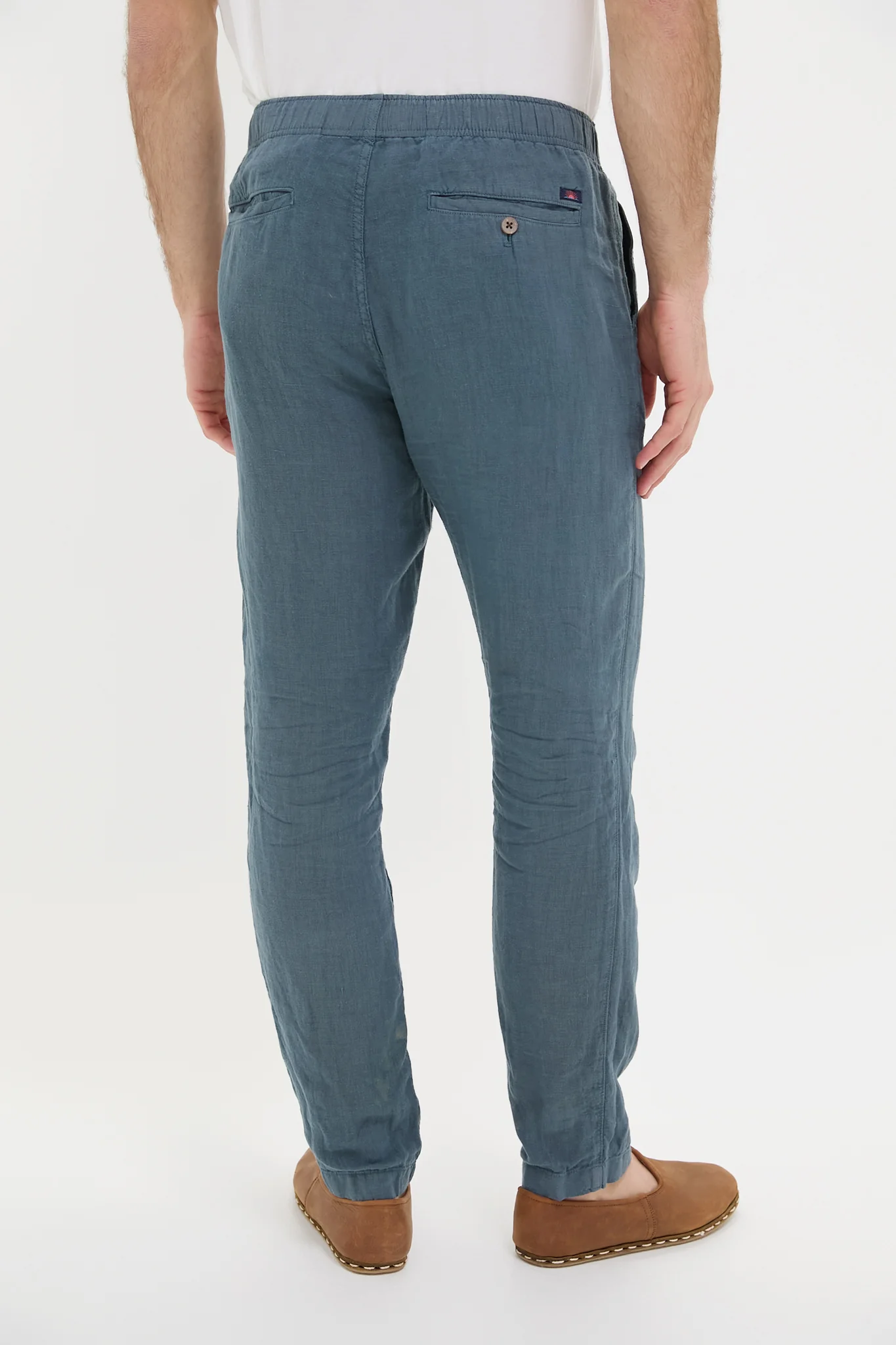 Look Out Navy Linen Drawstring Pant - Image 4