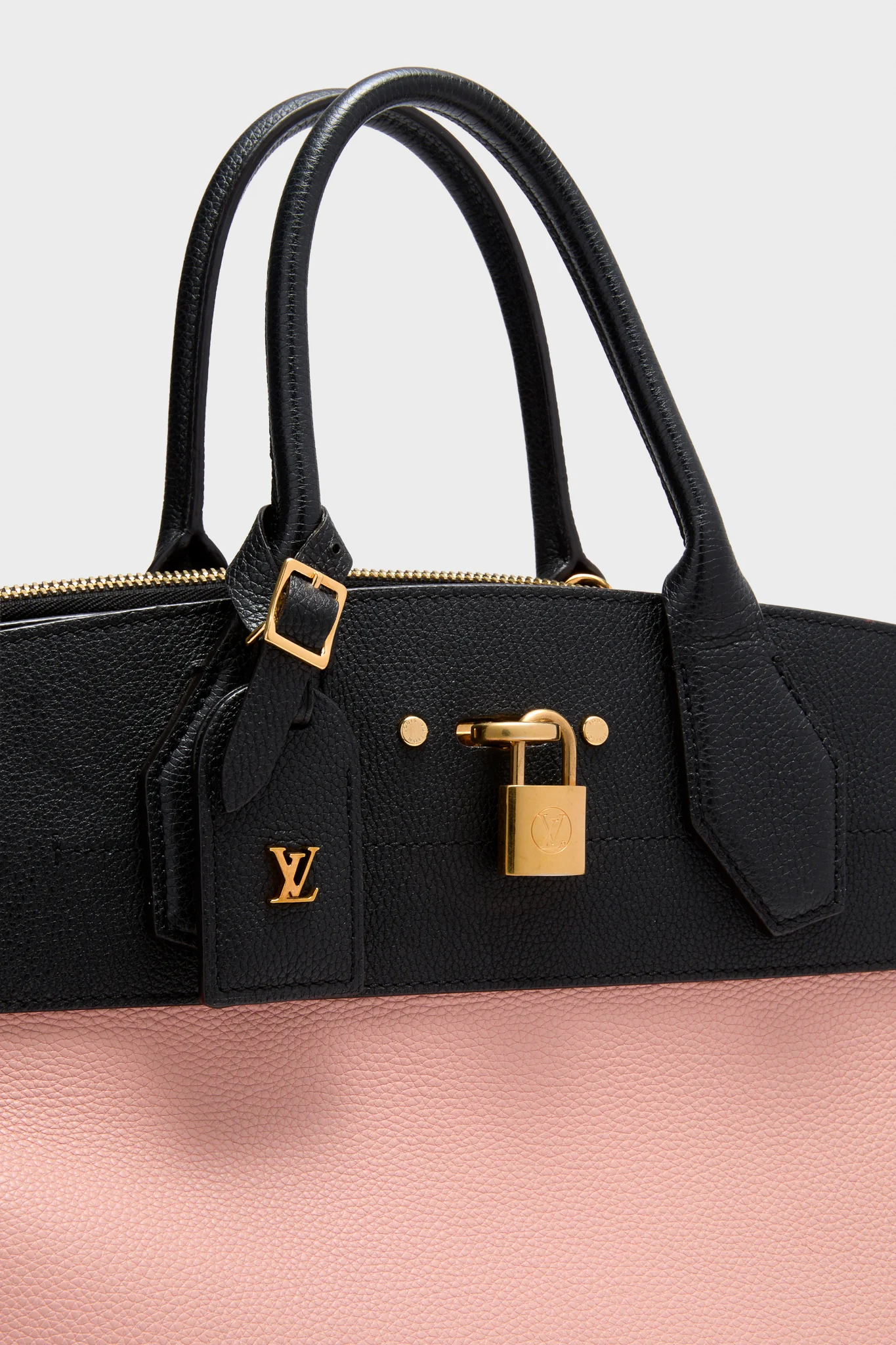 Louis Vuitton Magnolia Pink and Black Pebbled Calf Leather City Steamer MM - Image 6