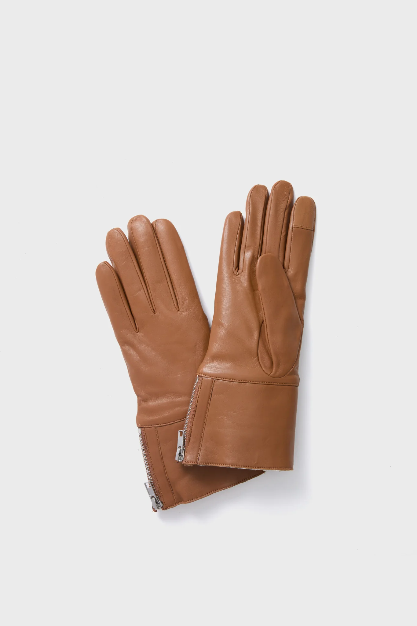 Luggage and Natural Shearling Leather Gloves