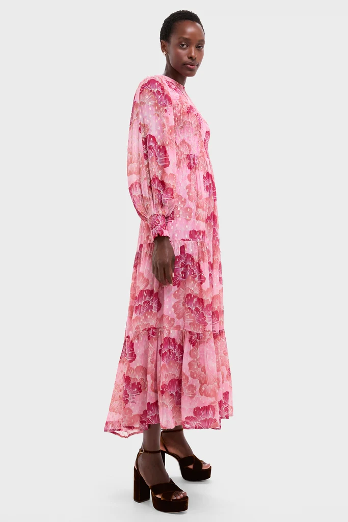 Madrid Blush Smocked Top Maxi Dress - Image 3