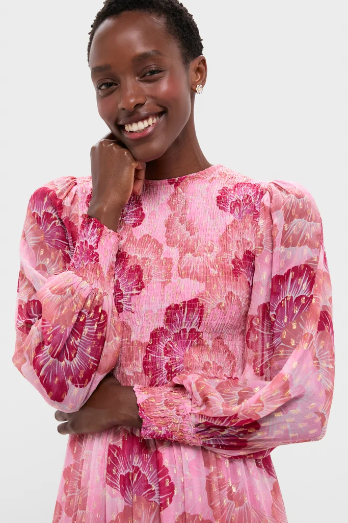 Madrid Blush Smocked Top Maxi Dress - Image 5
