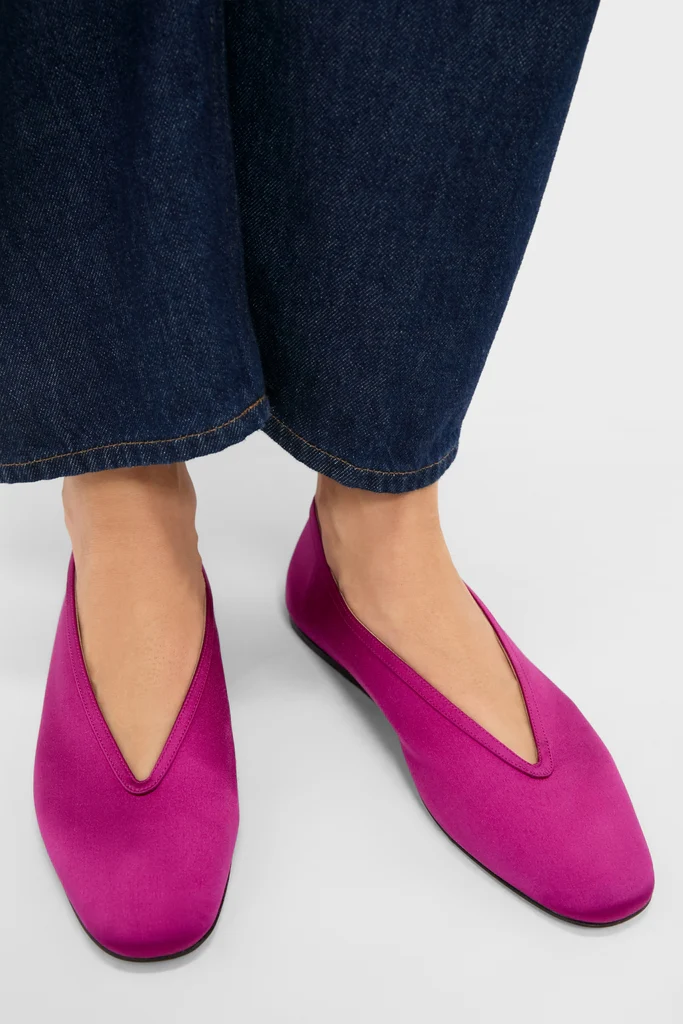 Magenta Satin Luna Slippers - Image 2