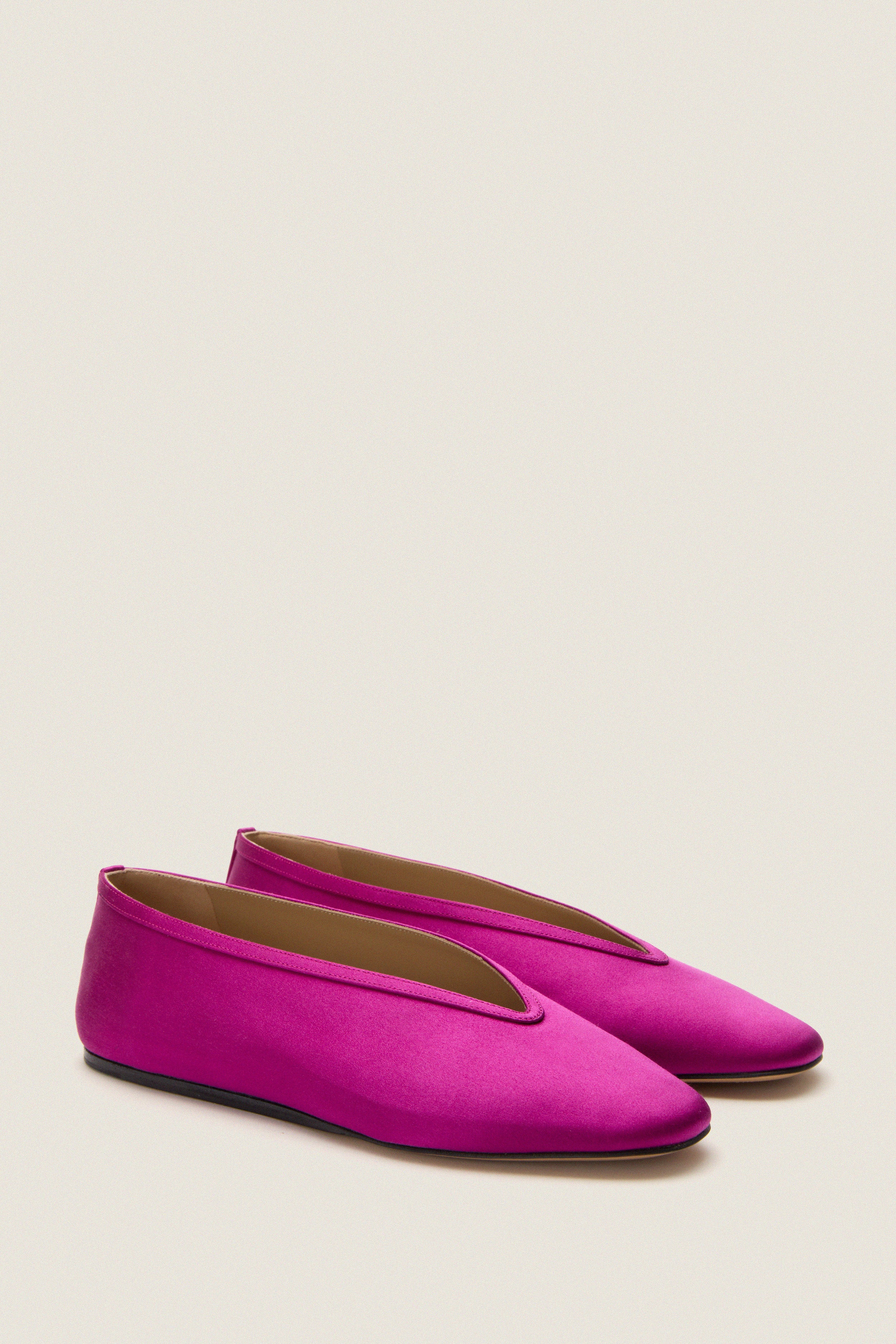 Magenta Satin Luna Slippers - Image 4