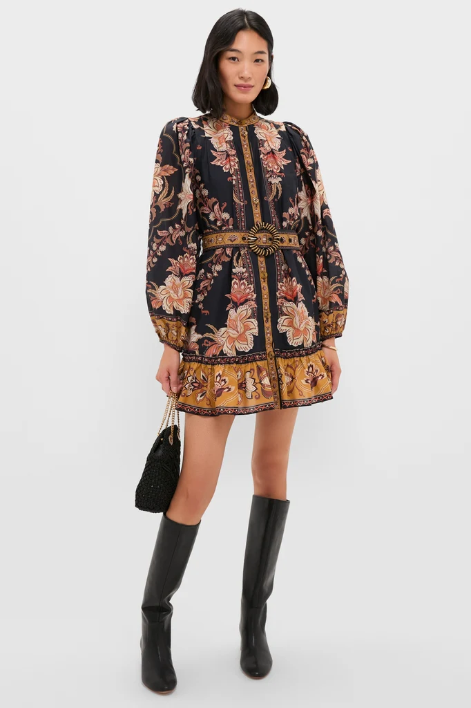 Majestic Garden Black Mini Dress - Image 2