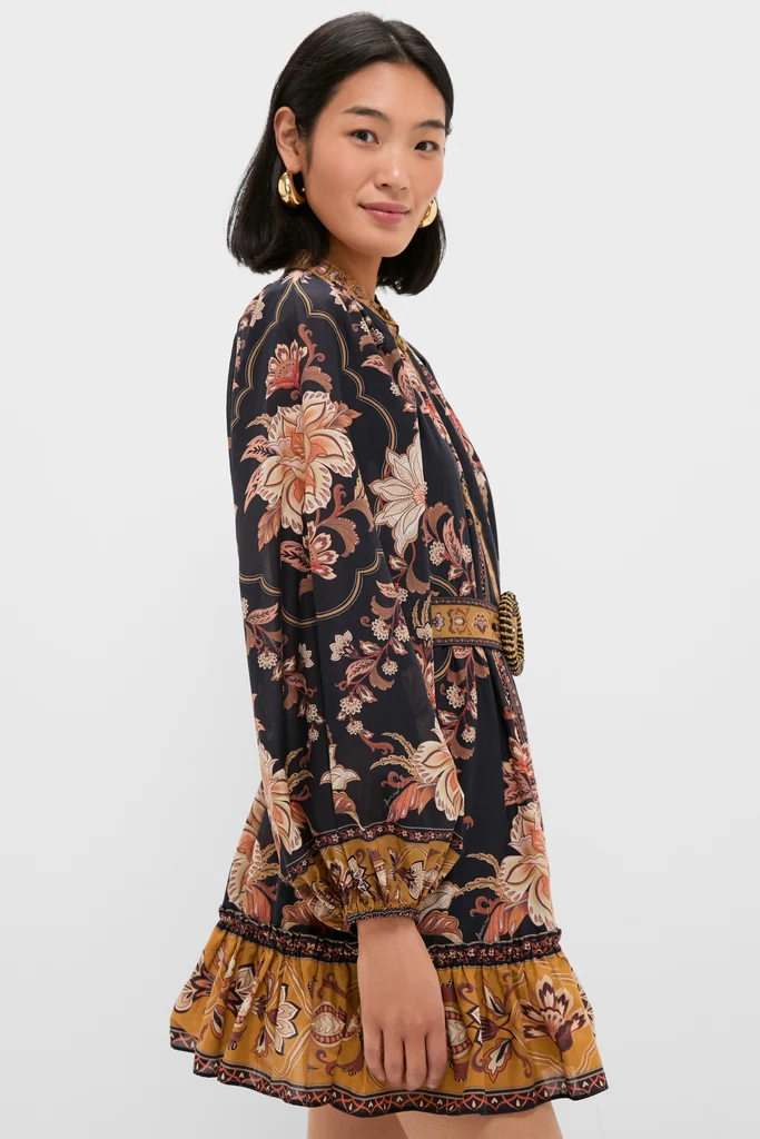 Majestic Garden Black Mini Dress - Image 3