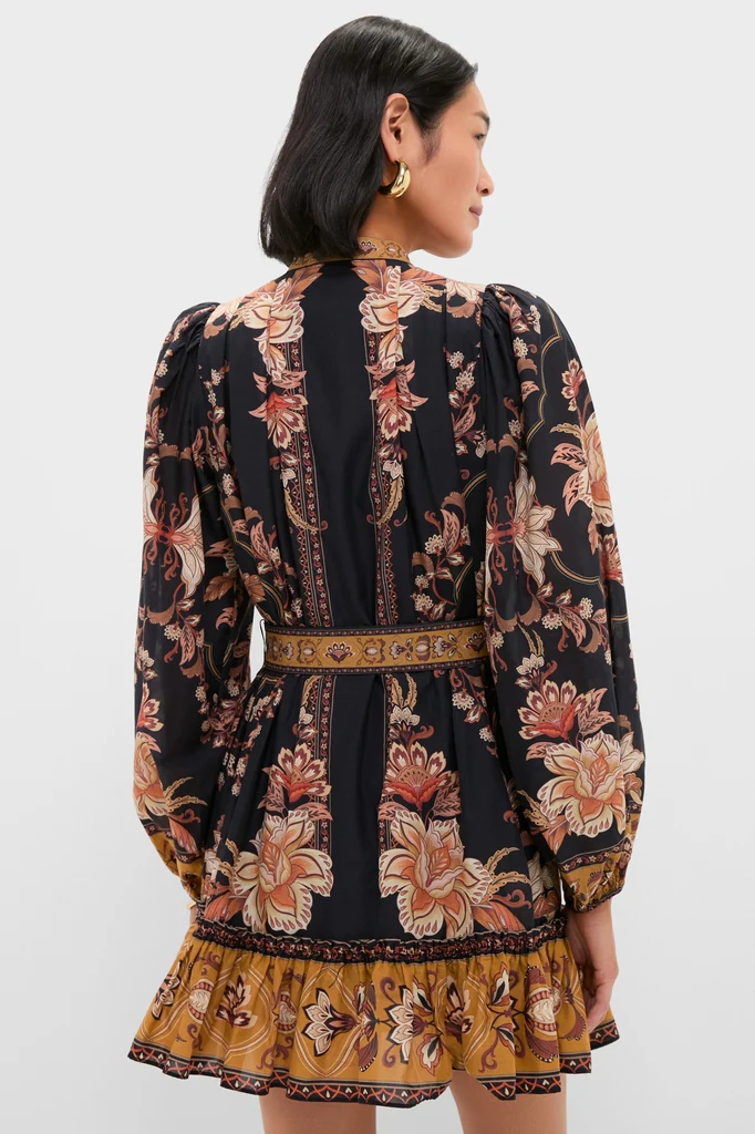 Majestic Garden Black Mini Dress - Image 4