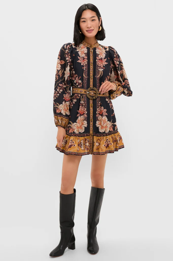 Majestic Garden Black Mini Dress - Image 6