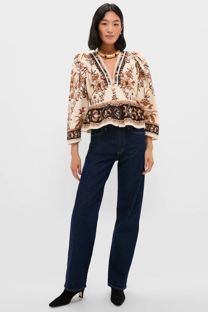 Majestic Garden Sand Blouse - Image 6