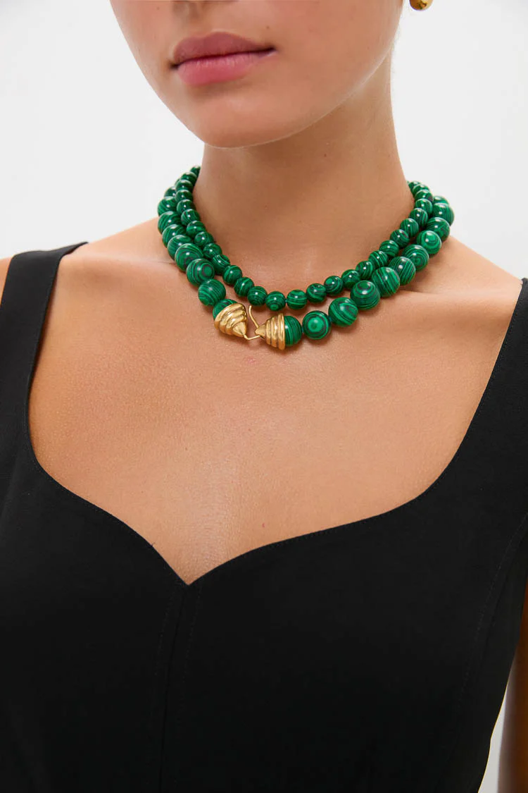 Malachite Double Strand Celine Necklace - Image 5