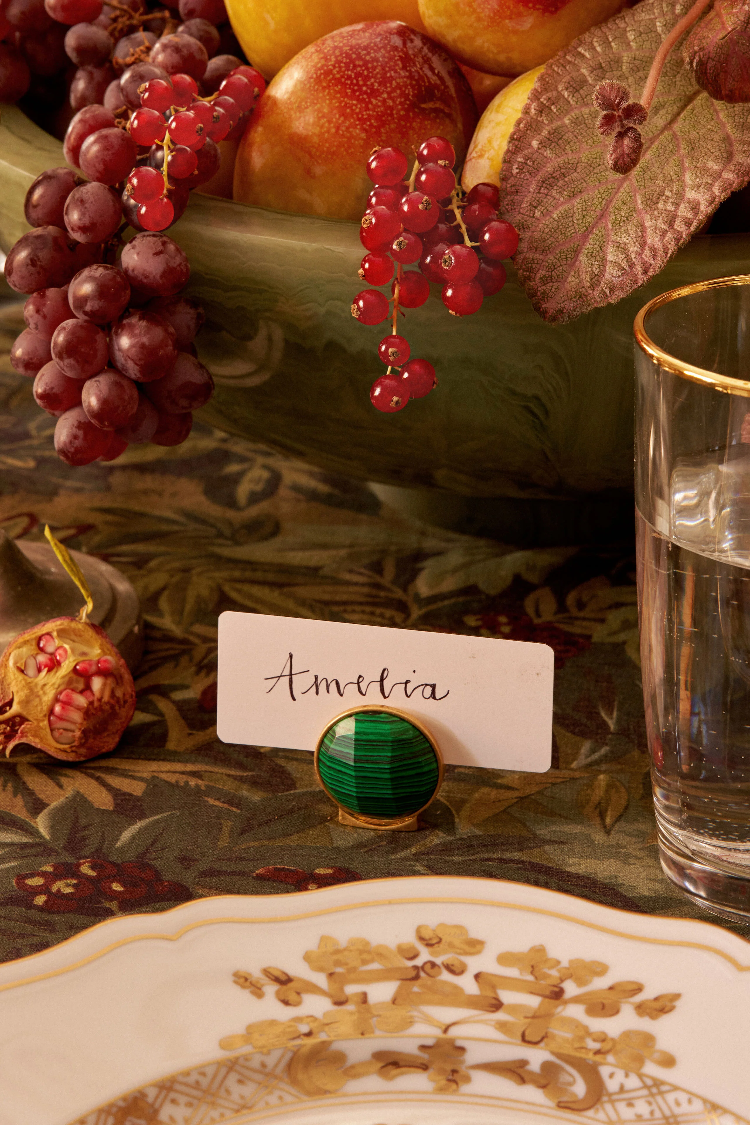 Malachite Gem Place Card Holders Set of 4 - Image 2
