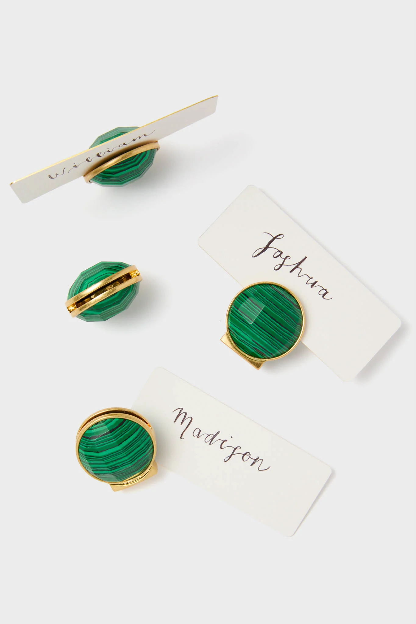 Malachite Gem Place Card Holders Set of 4 - Image 3
