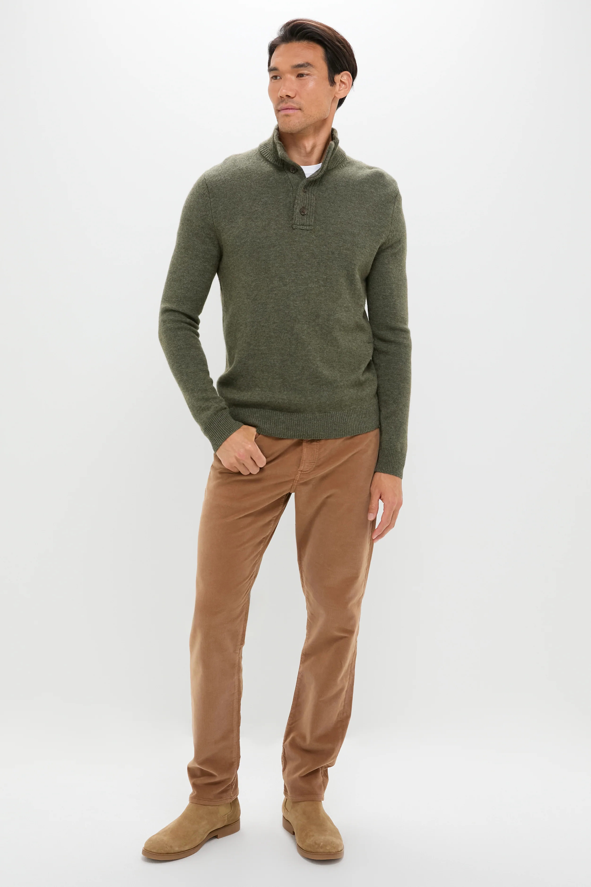 Maple Brown Stretch Terry Corduroy 5 Pocket Pant - Image 2