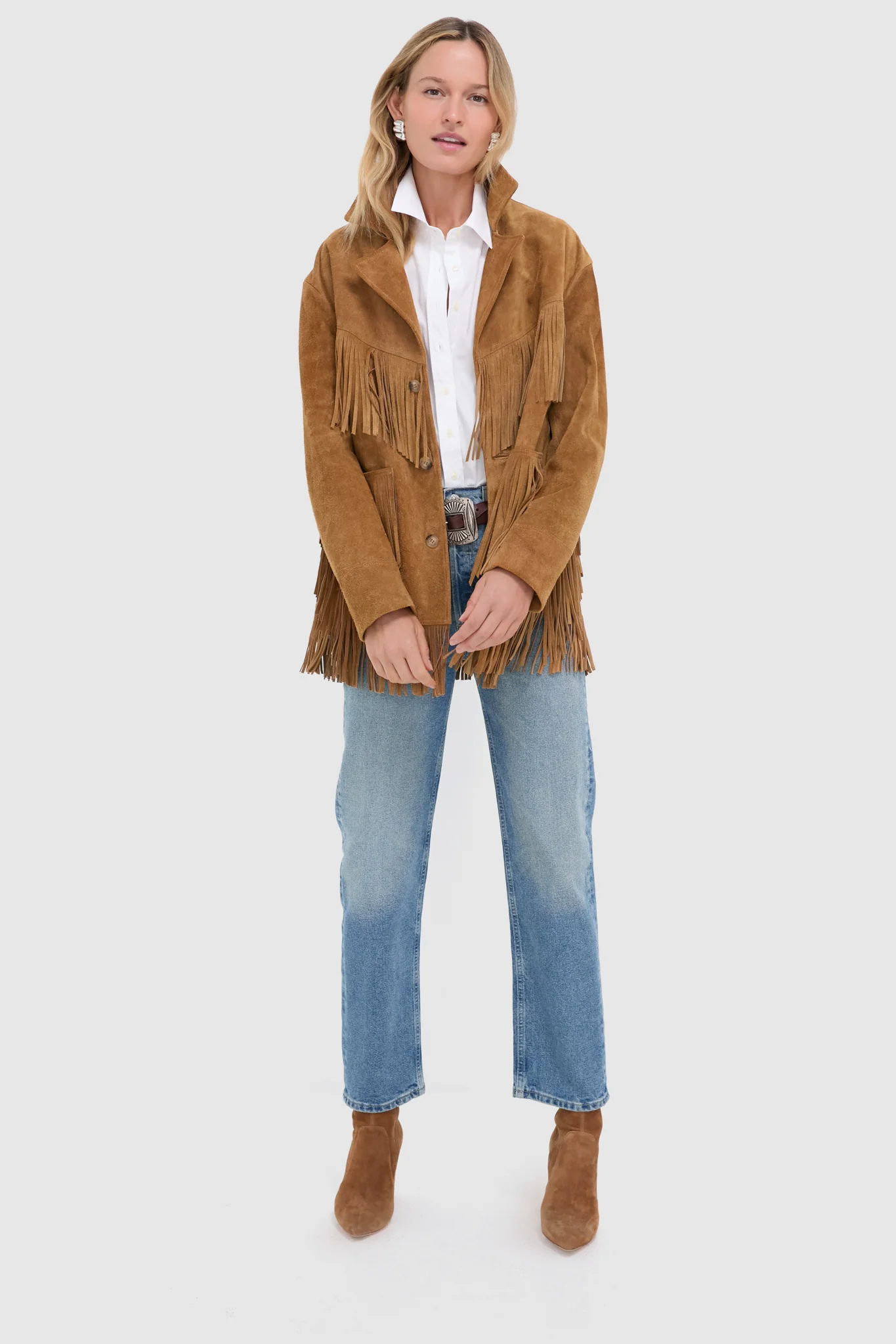 Maple Nappa Cow Roughout Leather Skin Coat - Image 2