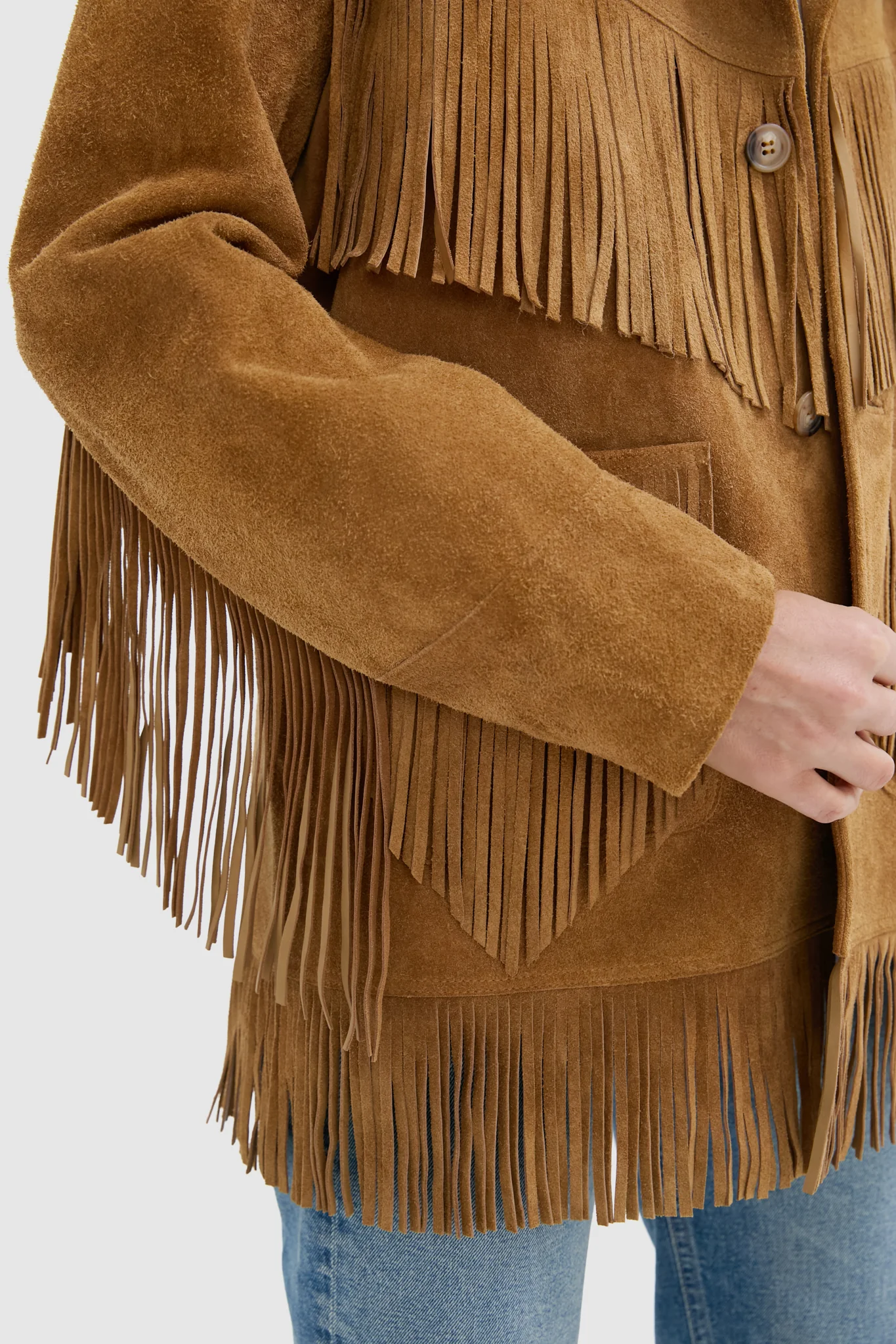Maple Nappa Cow Roughout Leather Skin Coat - Image 5