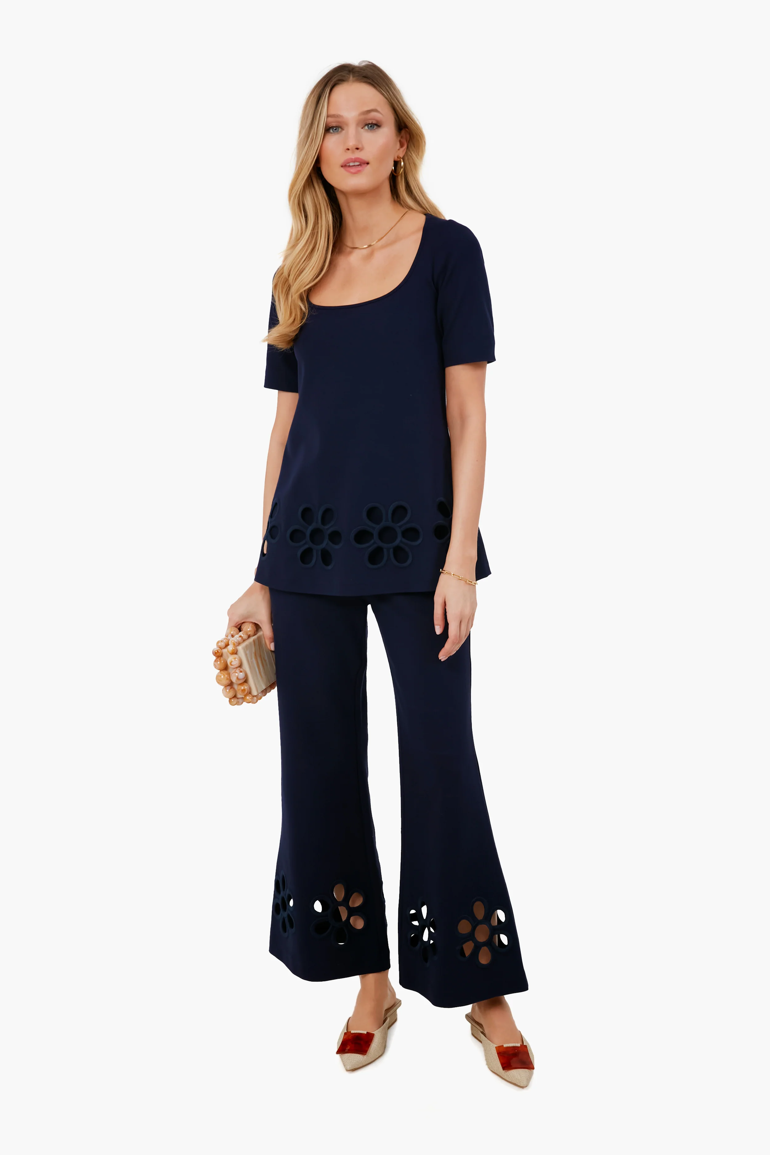 Marine Blue Embroidered Tunic - Image 2