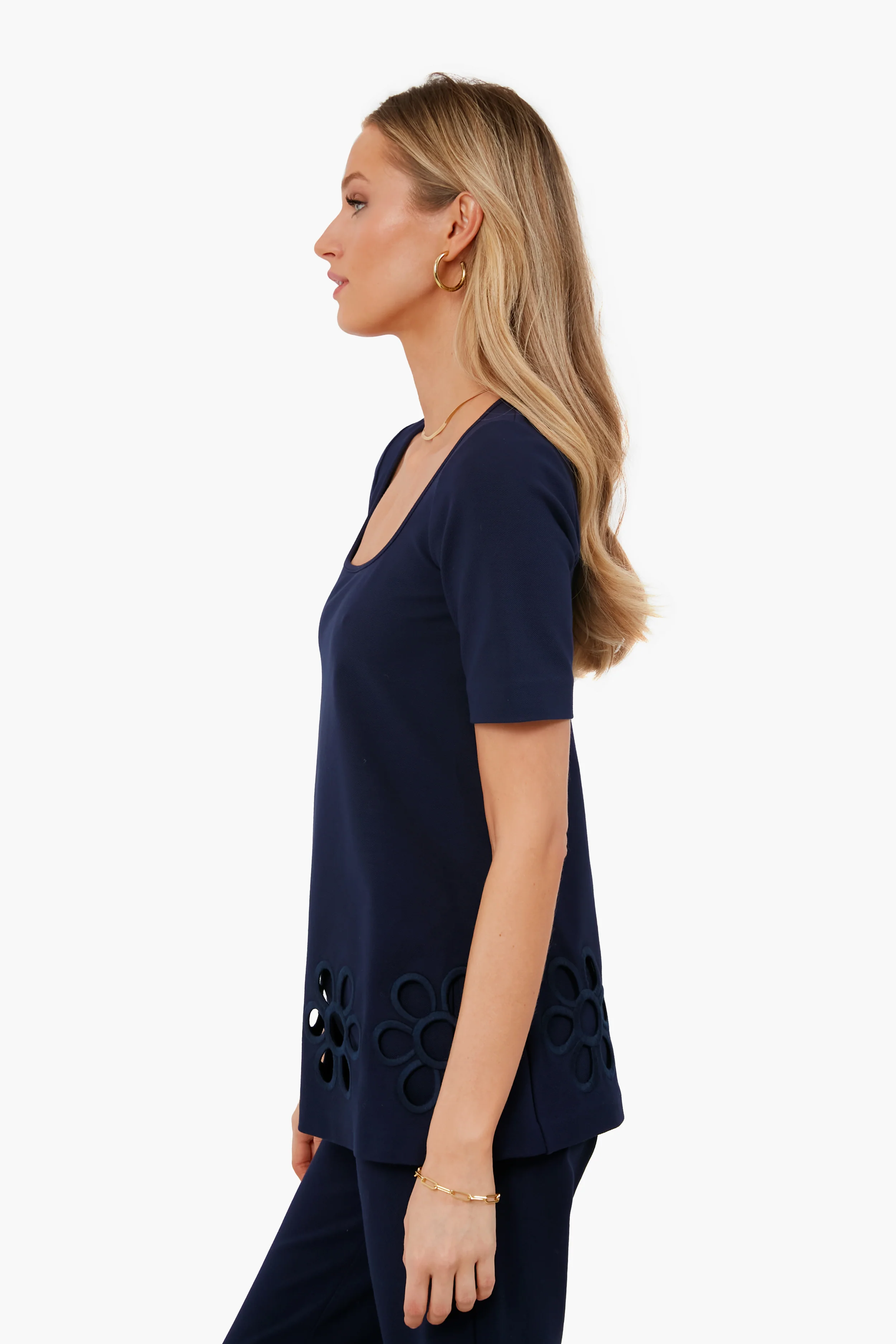 Marine Blue Embroidered Tunic - Image 3