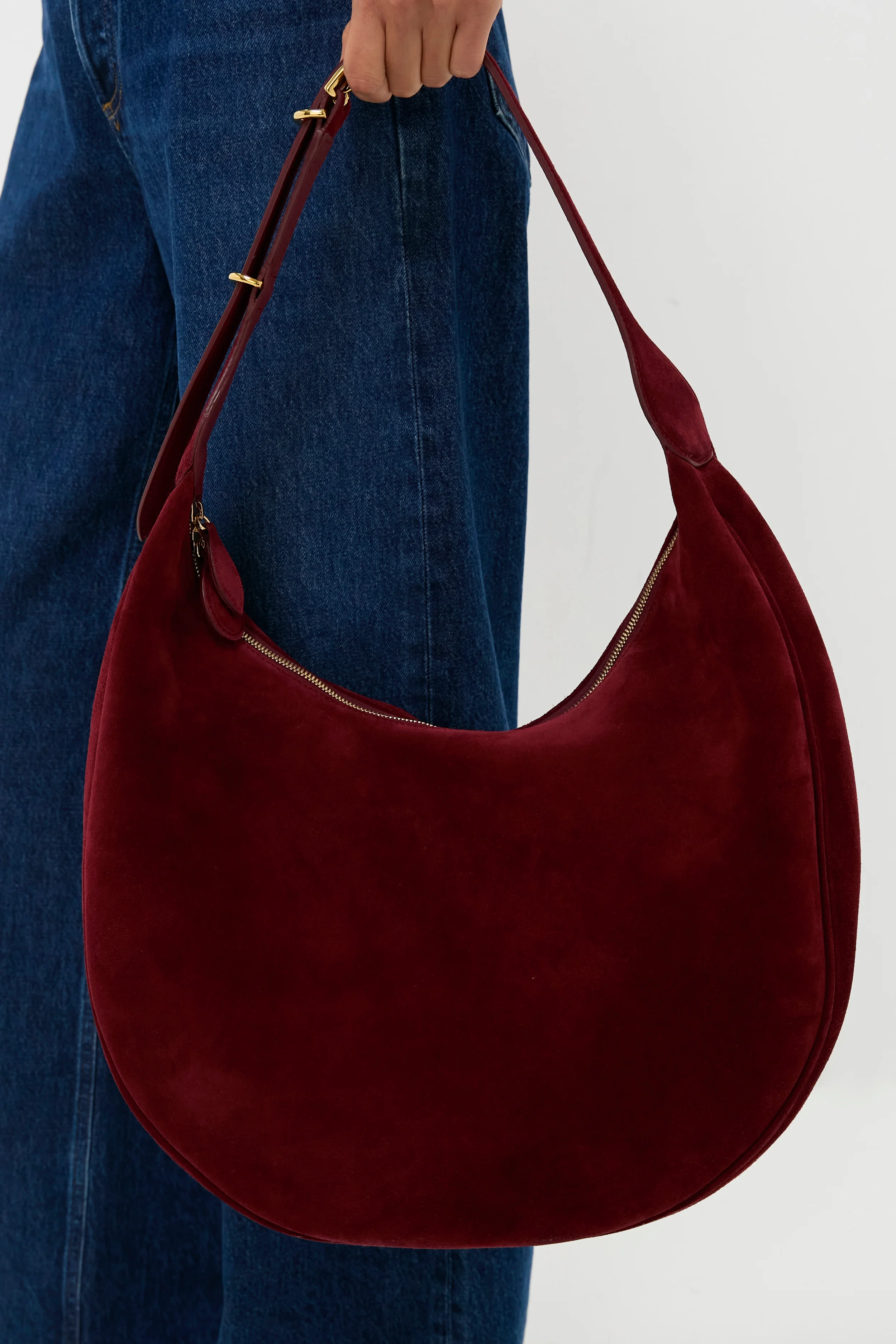 Maroon Suede Moon Hobo - Image 4