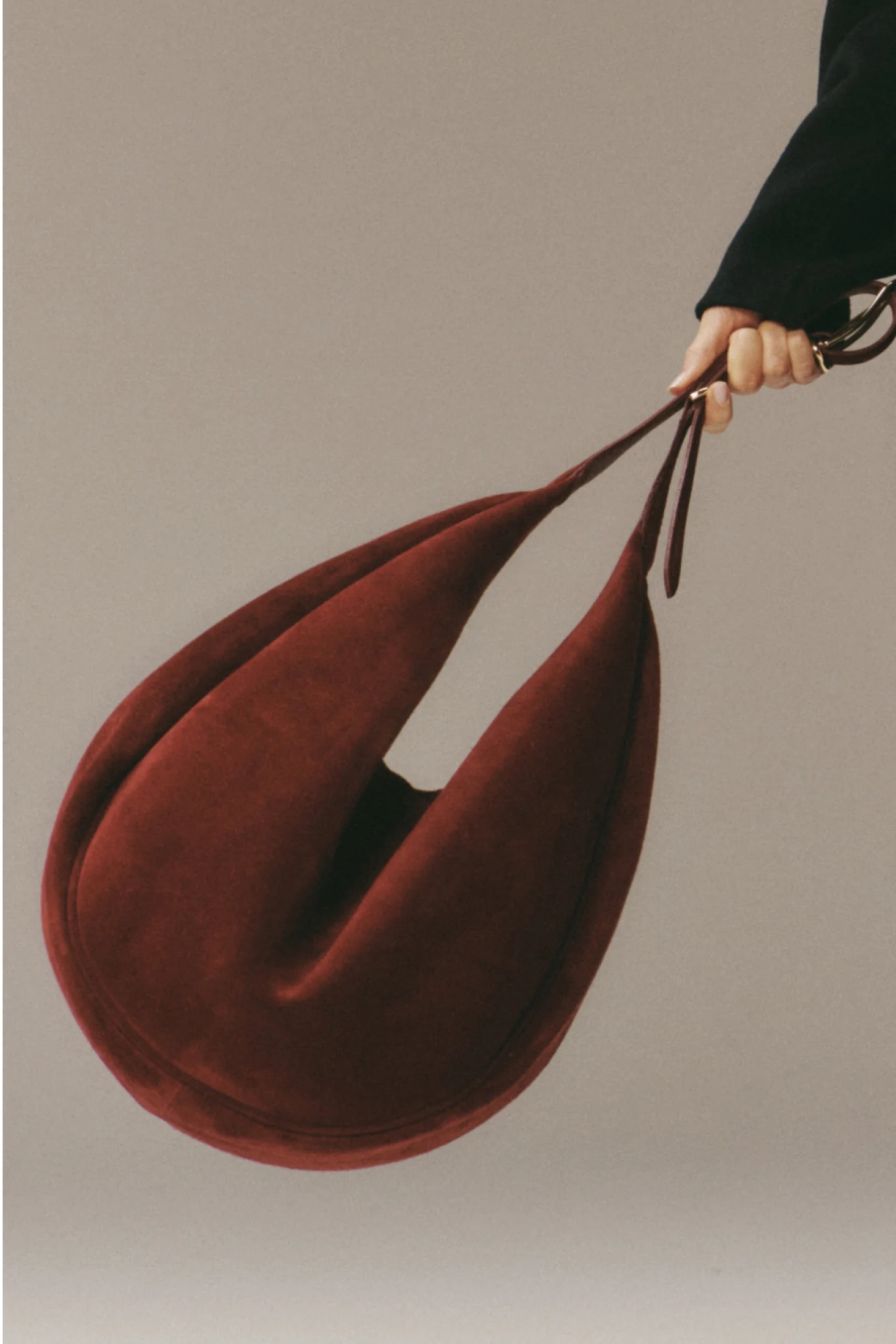 Maroon Suede Moon Hobo - Image 5