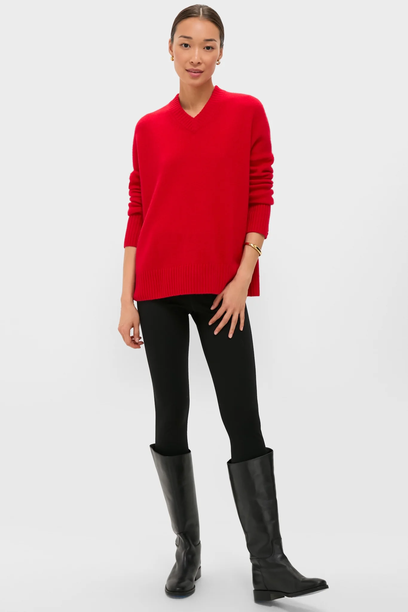 Martin Red Cassie V-Neck Cashmere Sweater - Image 6
